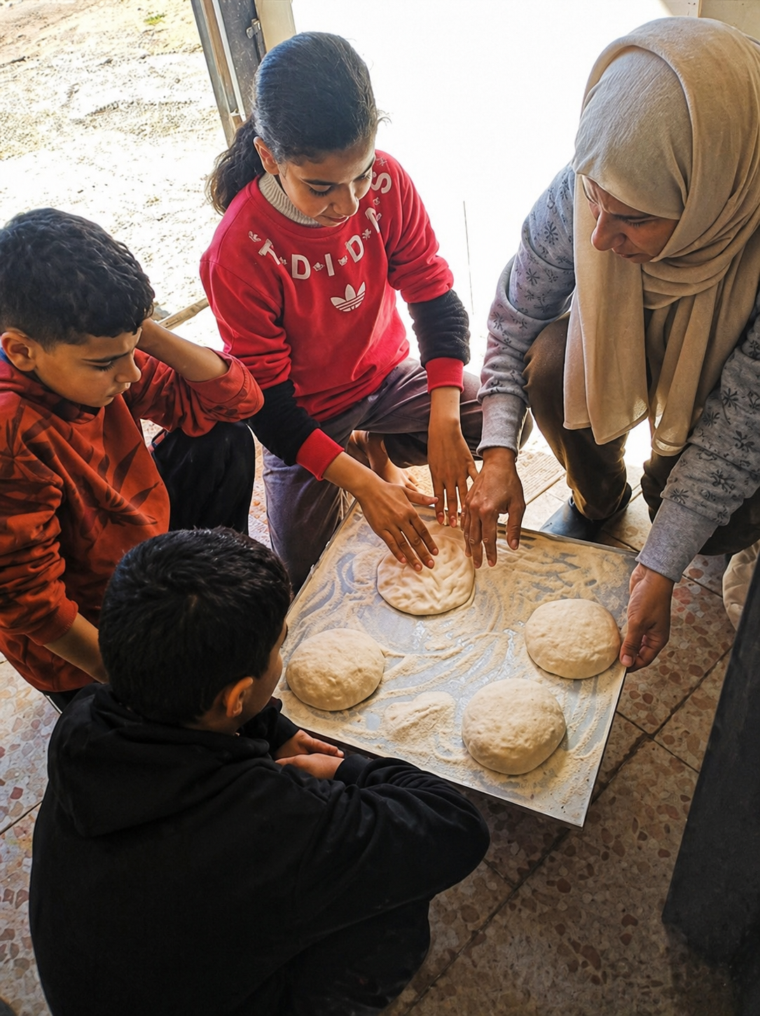 Hanan with her children 