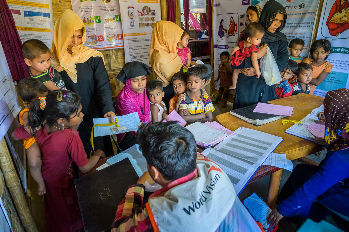 MALNUTRITION PREVENTION: World Vision works to prevent and treat malnutrition among children under age 5 in its three feeding centres, operated in partnership with the World Food Programme.