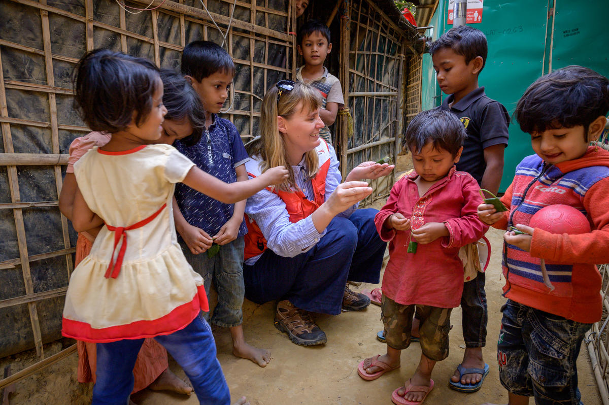 PROTECTION  World Vision supports more than  370,000 Rohingya refugees living in the 23 camps, and Bangladeshis in need in host communities.    We provide principled, timely protection and assistance, which promotes the dignity of people, especially the  children.