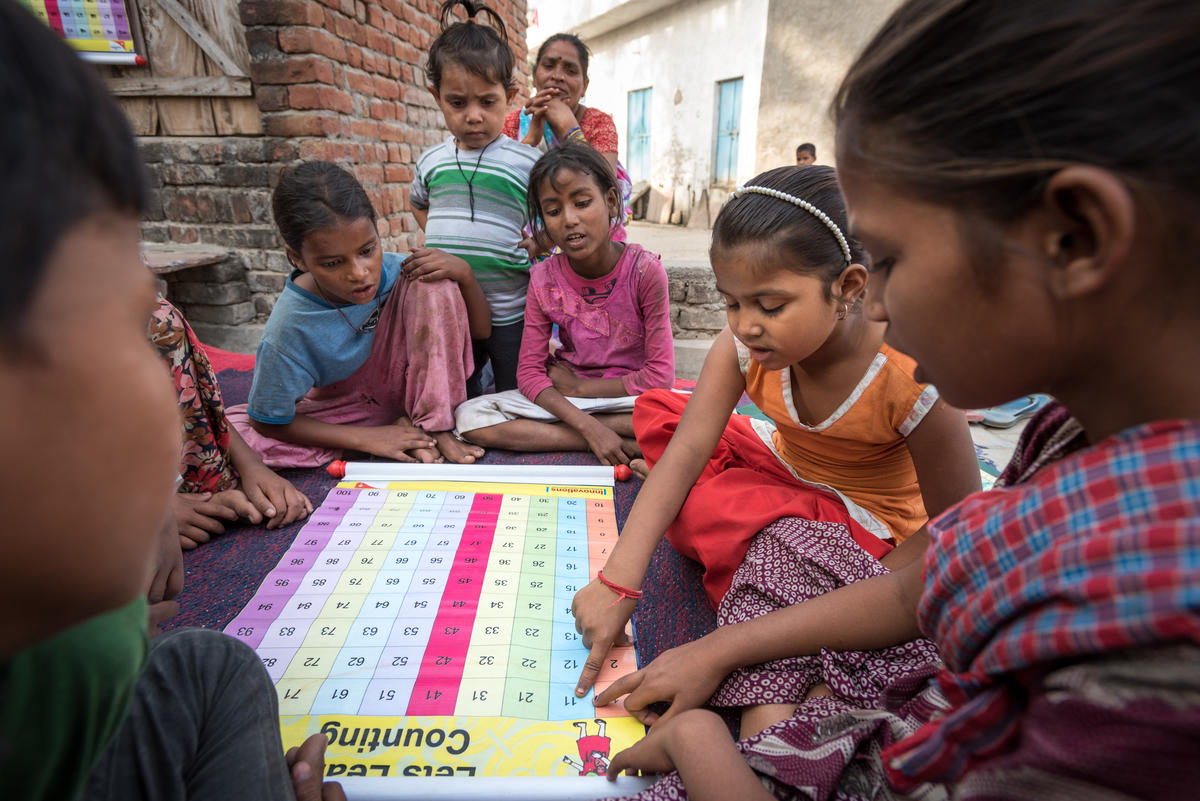 Preeti Studying for school