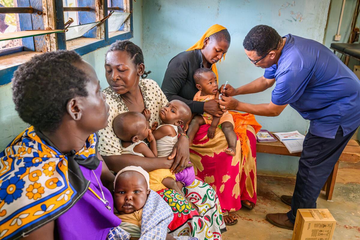 children being immunised