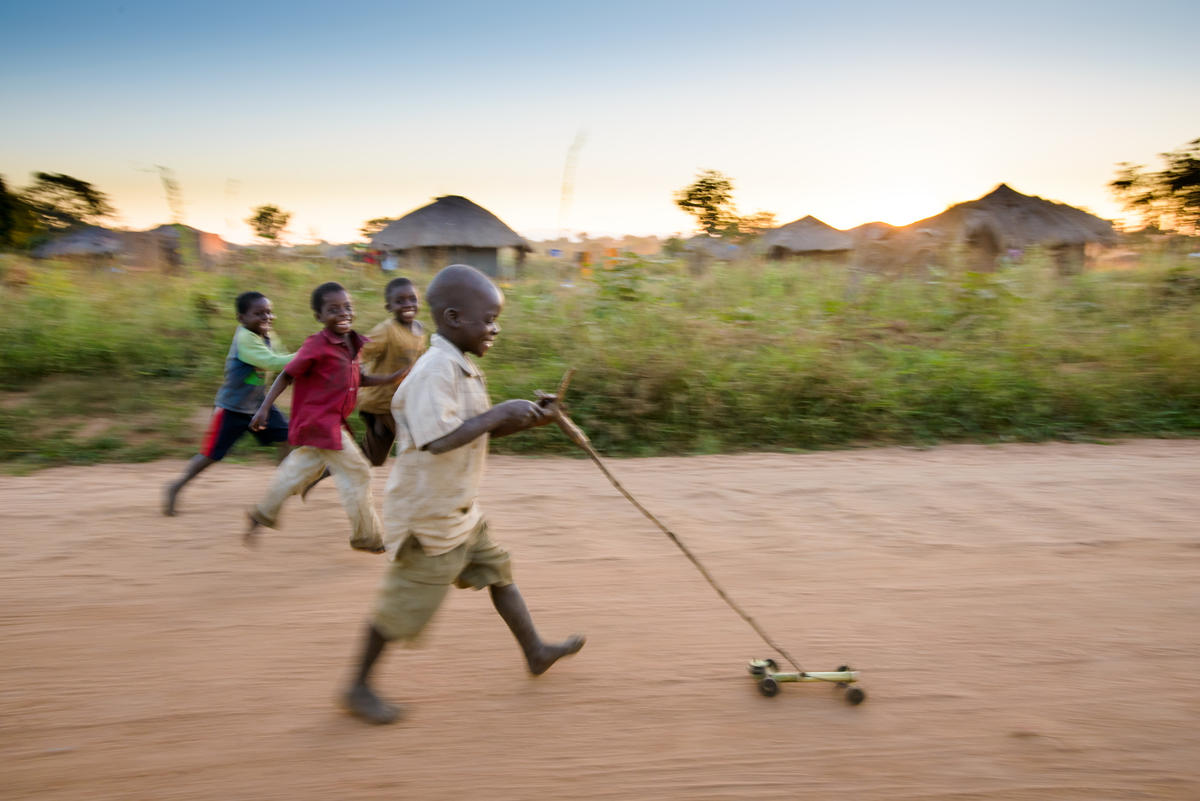 Children in Mozambique playing 