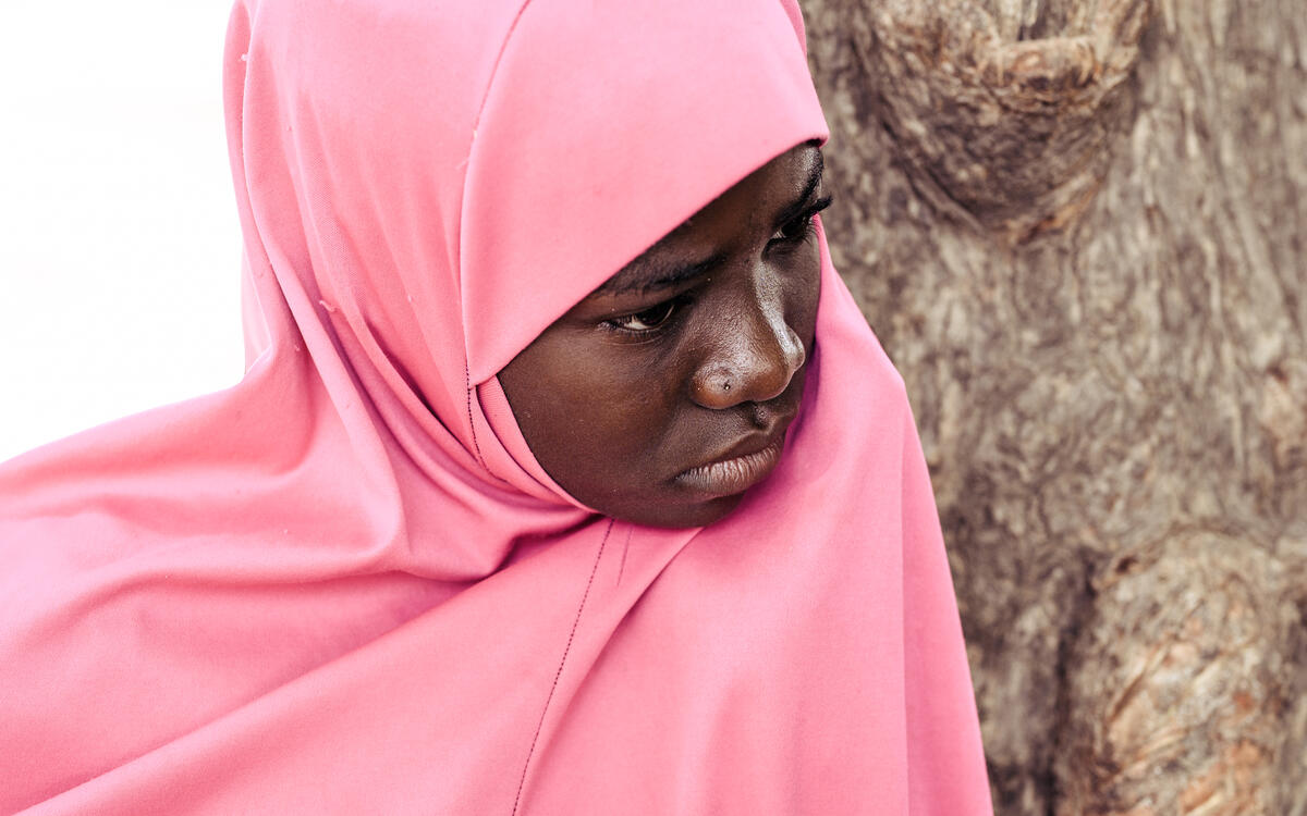 Niger girl looking sad