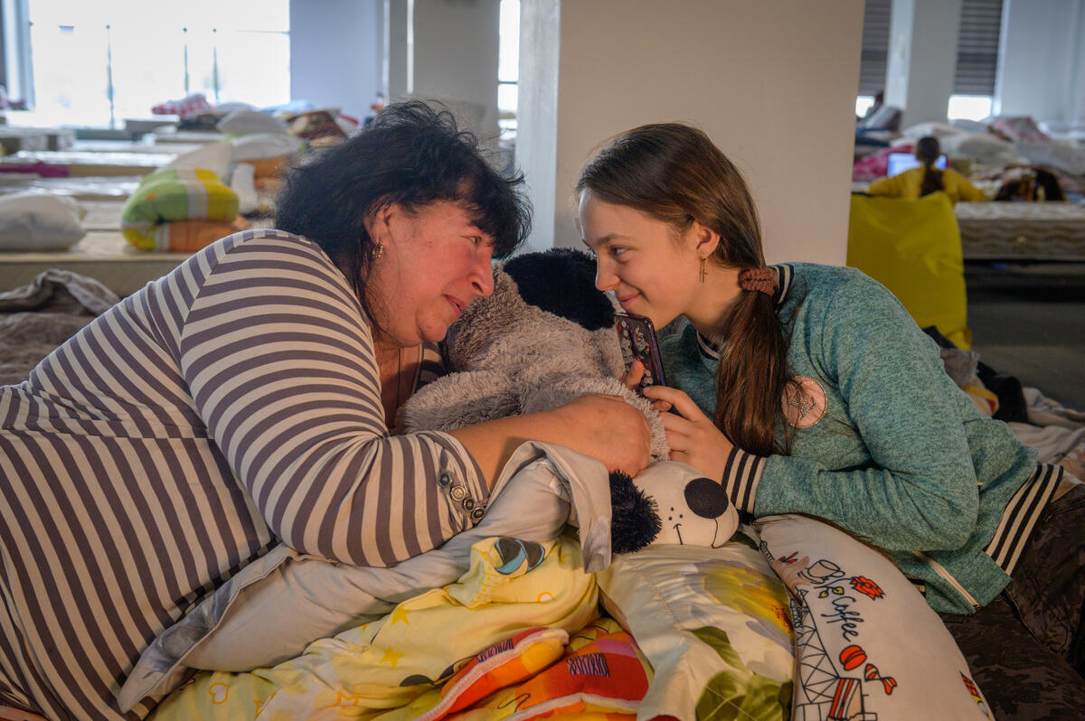 Tanya, a Ukrainian refugee, was forced to flee her home in Mykolaiv with her 16-year-old daughter, Yana,