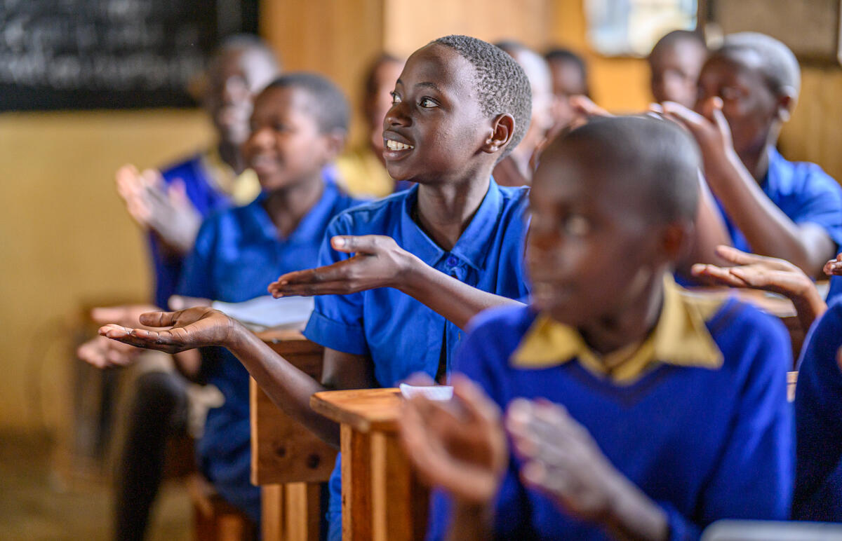 Merci, 13,  thrives in school, in Kageyo AP, Rwanda, and is second in her class, now that she has enough to eat and doesn't have to walk far each day for clean water. 