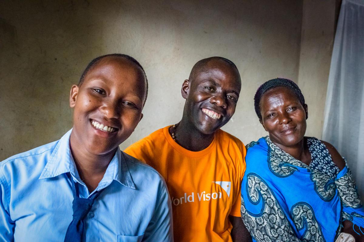 Janet with the nurse who is helping her finish her education in Uganda