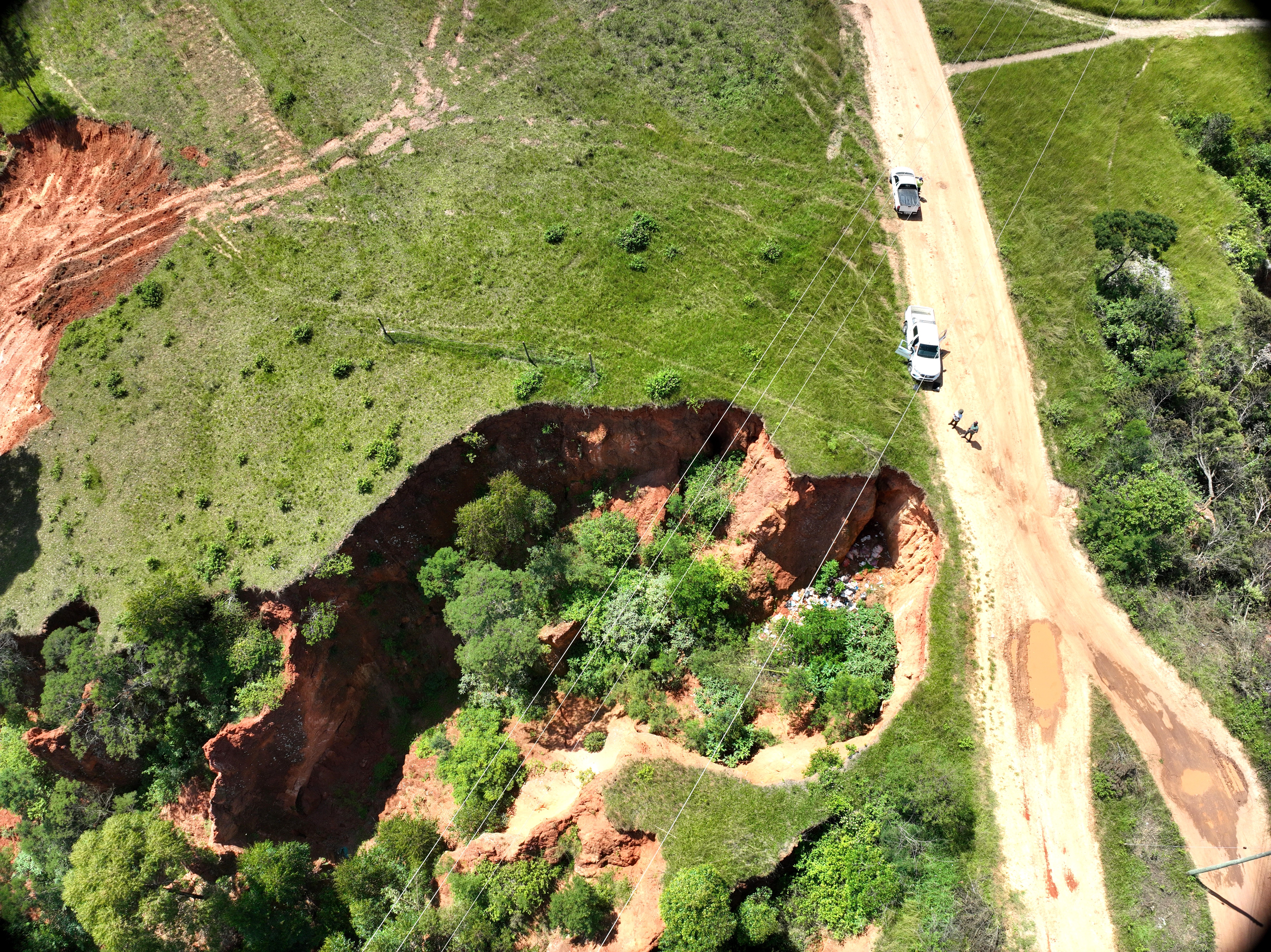 An expanding donga in Ekukhanyeni, Eswatini is threatening livelihoods in the community.