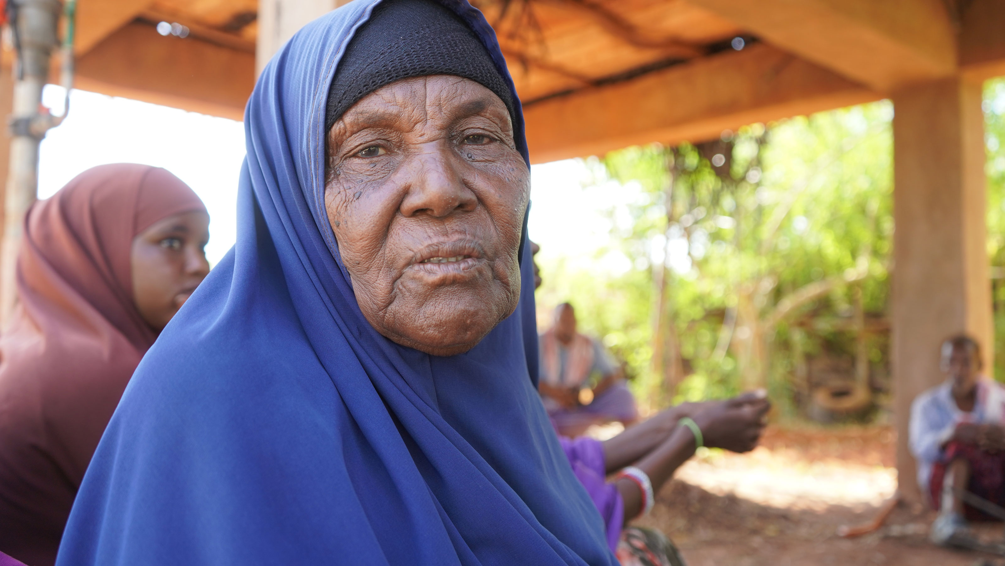 75-year-old Safia Asir says she has been fleeing disasters of different kinds all her life. Having returned from a refugee camp in Kenya she now finds herself living as an internally displaced person in her country