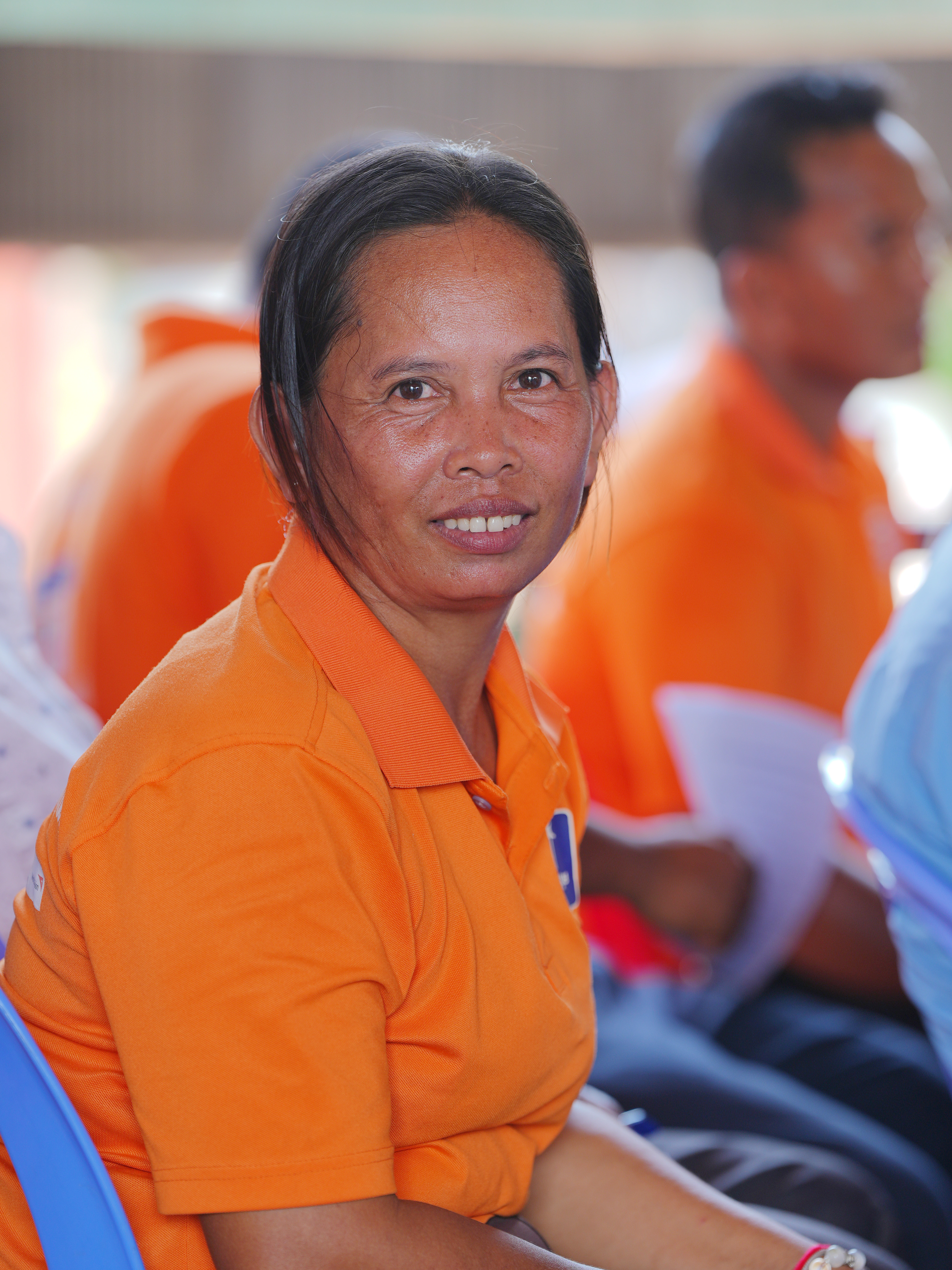 45-year-old Ma Sopheap, serving as a Community Accountability Facilitator, empowering others to seek health and education services.