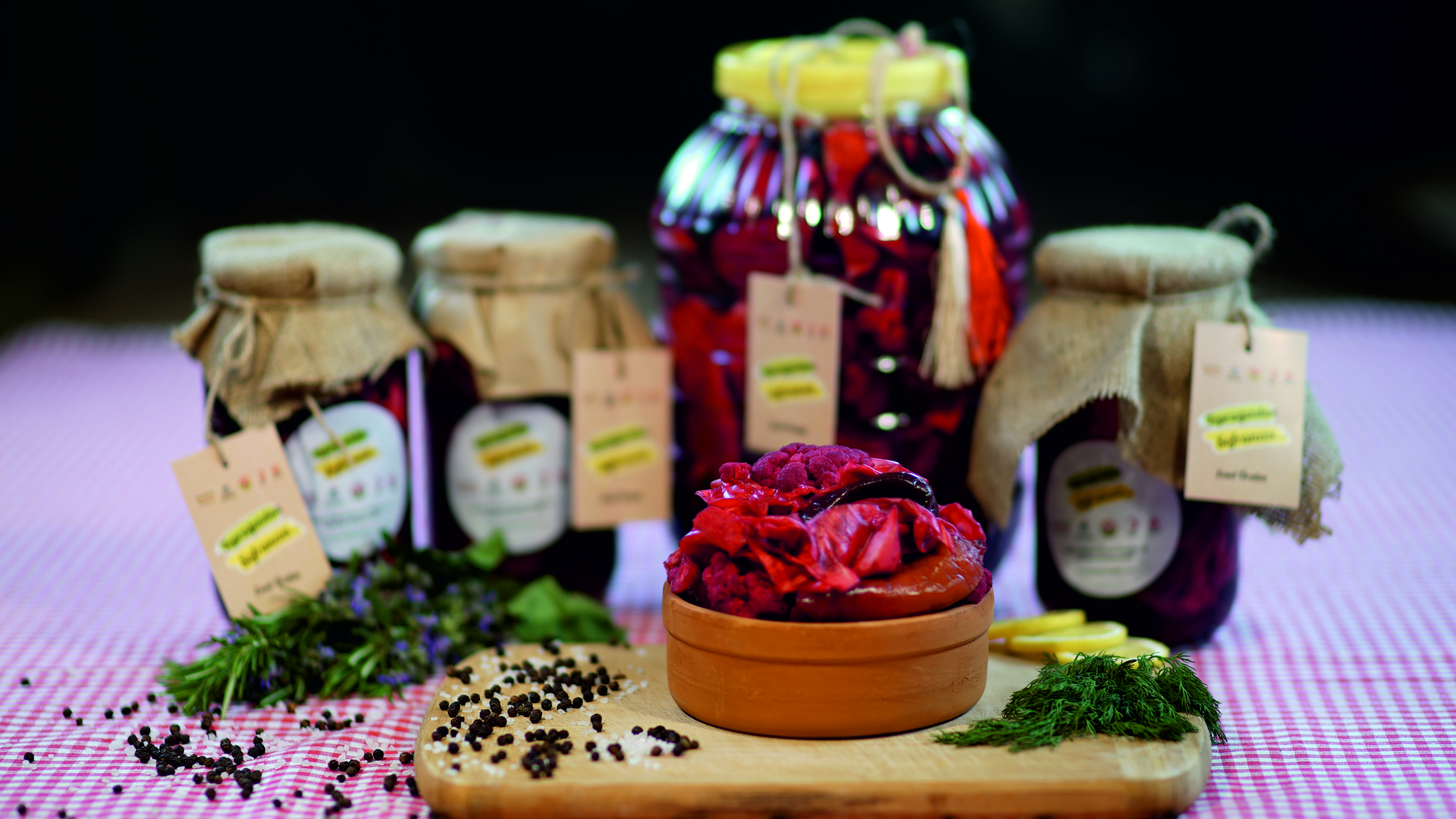 Turkish and Syrian traditional products prepared by Syrian refugee and Turkish host community women