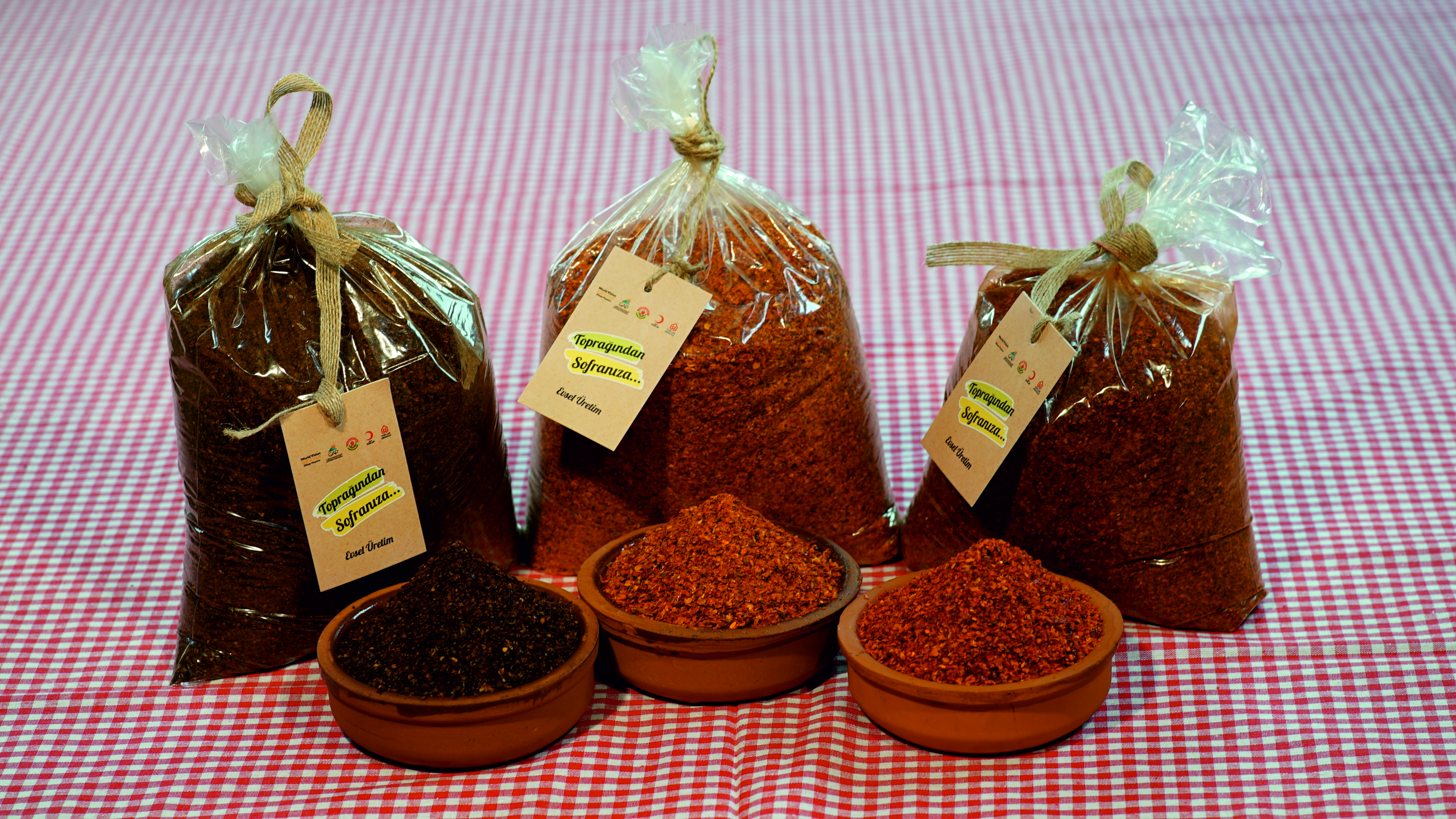 Turkish and Syrian traditional products prepared by Syrian refugee and Turkish host community women