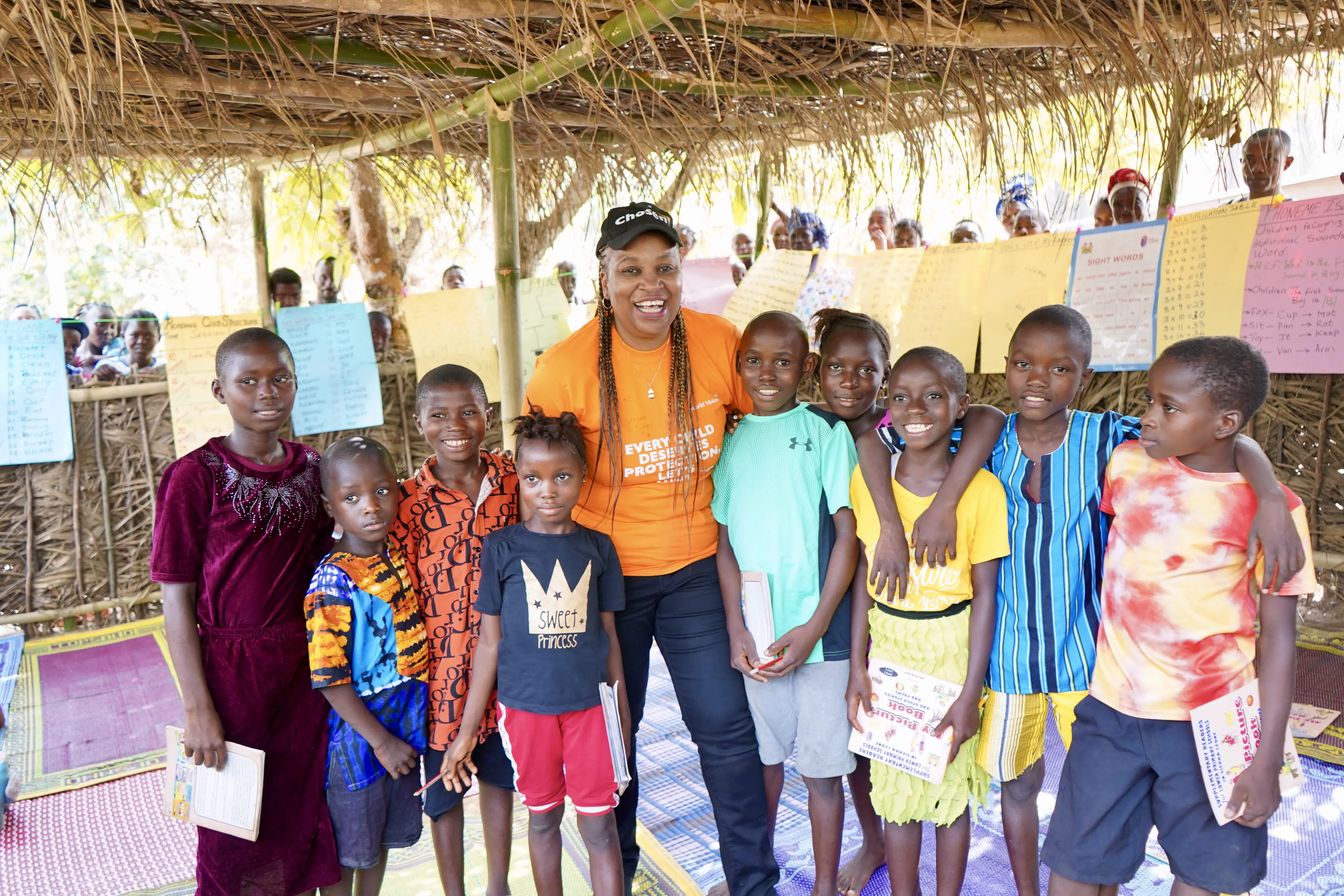 WVUK CEO with Children from the reading club at Yengessa