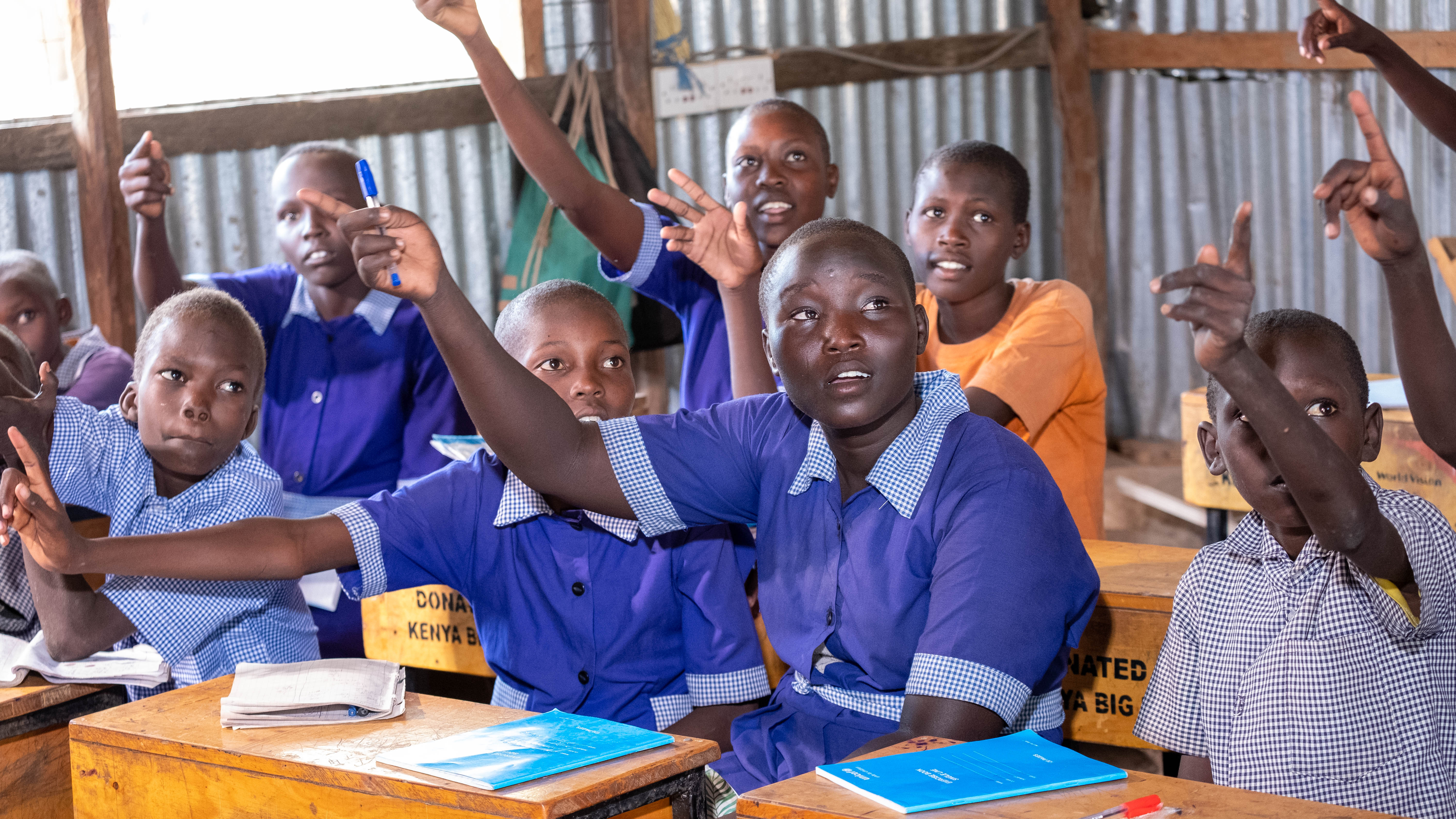 Children in a class in Kenya