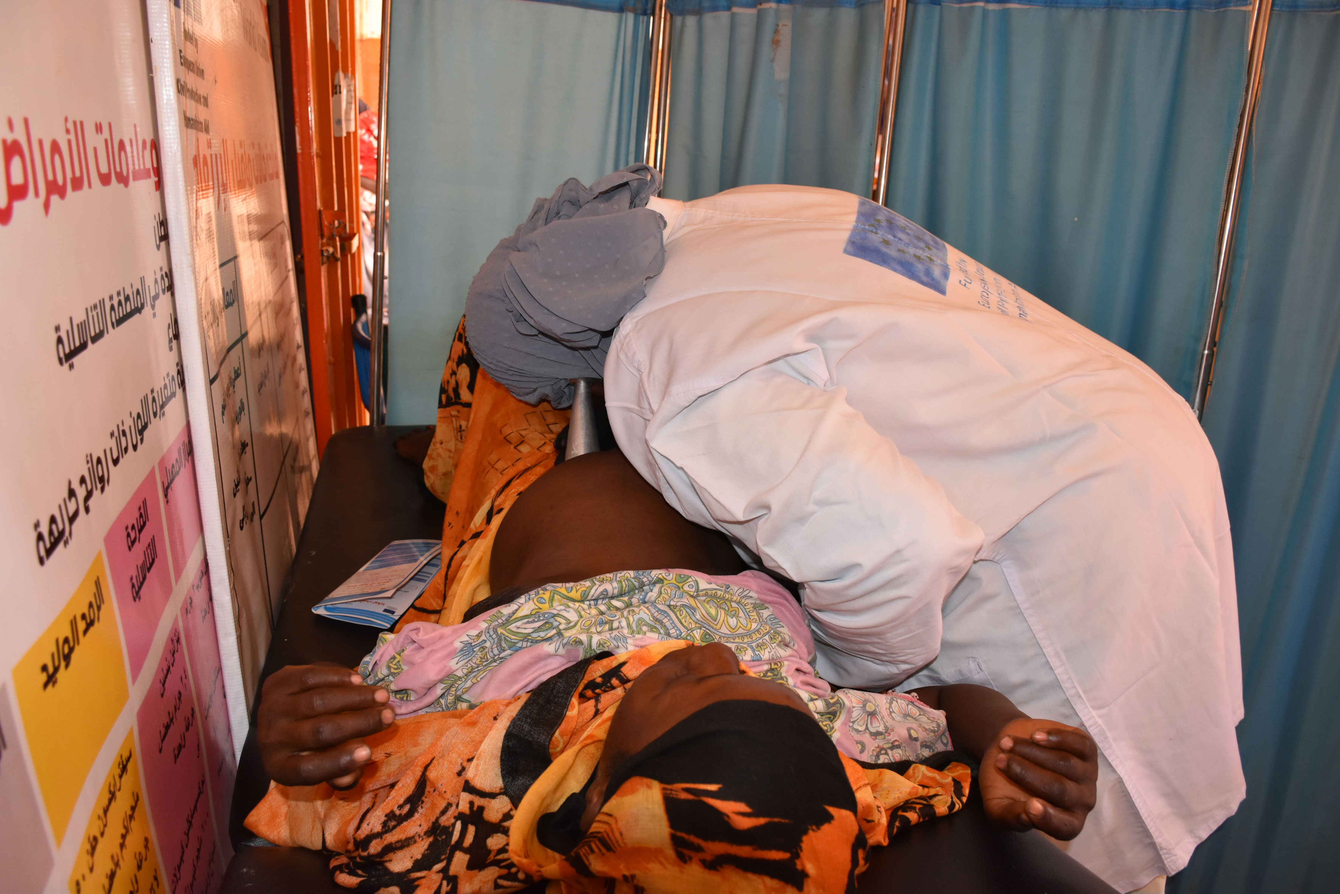 Aisha, a midwife at the World Vision operated clinic, in Otash camp for internally displaced persons, in South Darfur state.