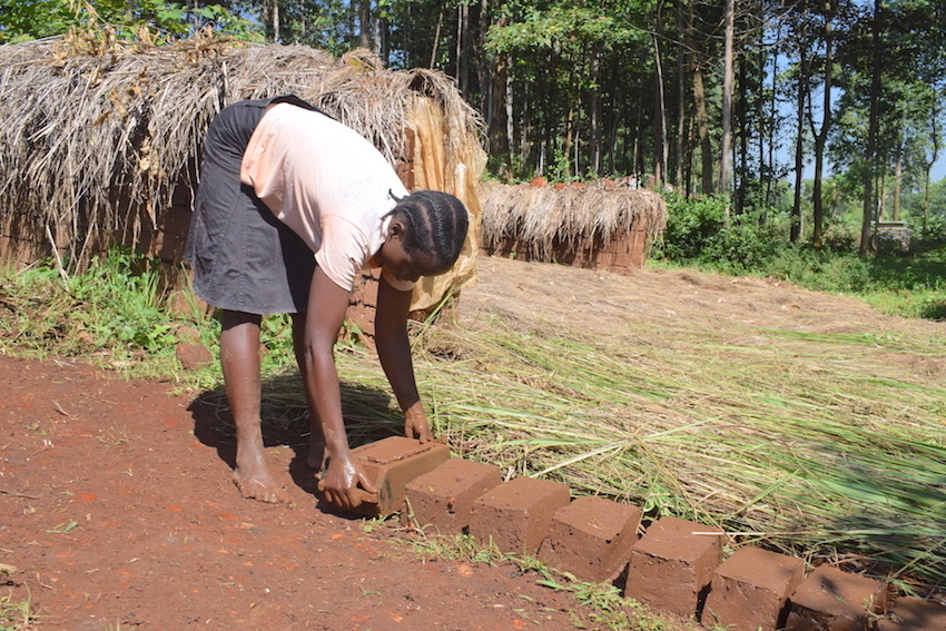 Annah begun the brick making business, thanks to finances raised through her savings group in Nyamusi, Kenya.©World Vision Photo/Sarah Ooko.