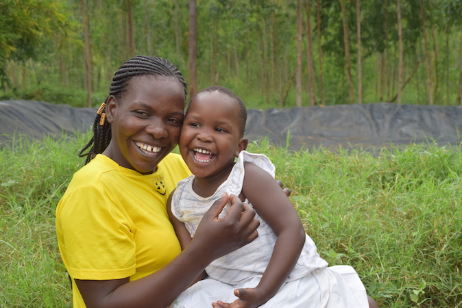 Practicing integrated farming (crop farming, poultry keeping and aquaculture) has enabled Eunice to provide a balanced diet to her children and keep them healthy.