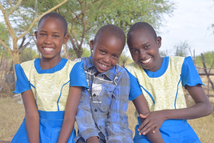 Titus and Damaris’ children: Chematian (8), Kipkemoi (10) and Jerop (13) at their home in Mogotio, Baringo County, Kenya