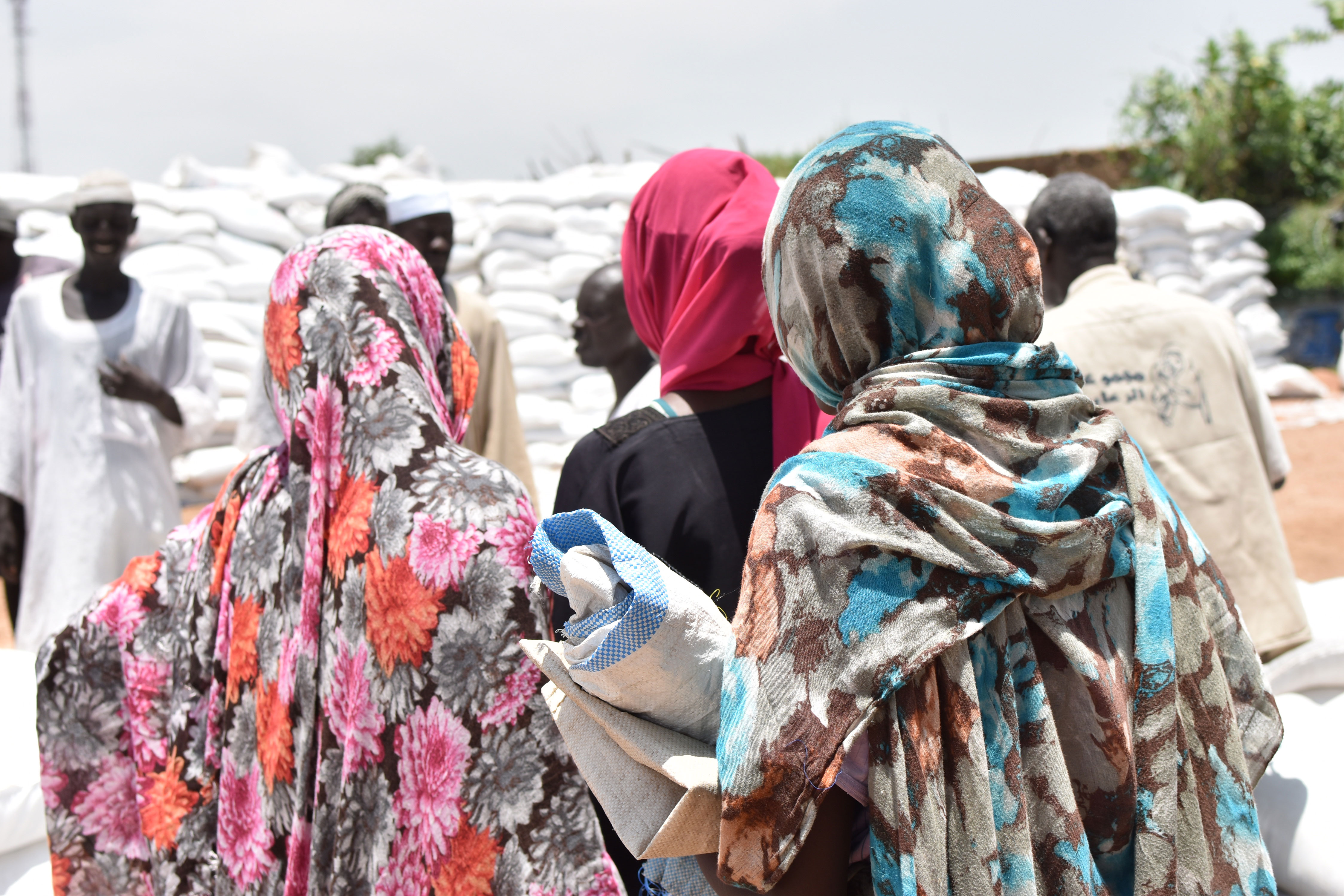 (The picture below shows food distribution going on at one of our food distribution sites for IDPs in South Darfur).