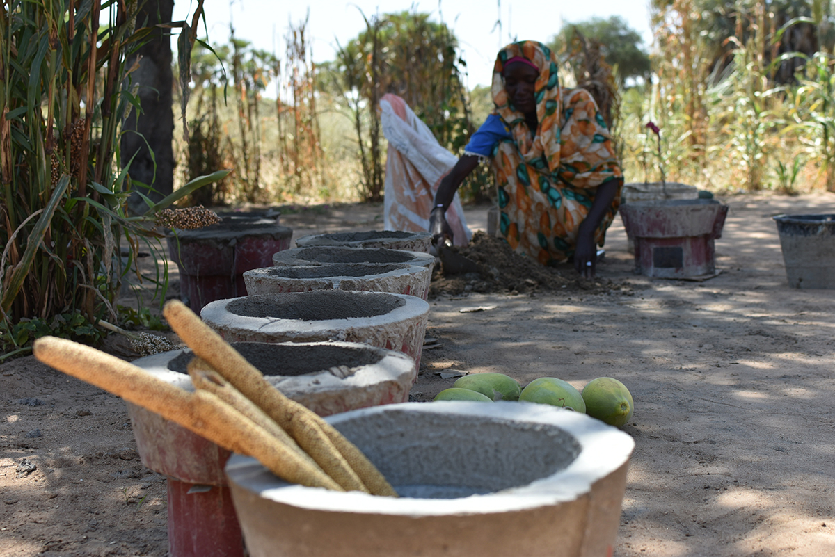 Ehlam is one of 500 women selected to be trained on building fuel-efficient stoves for income generation.