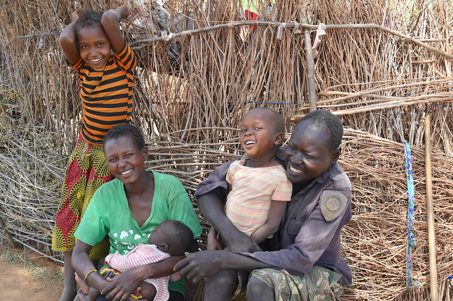 James and his wife Regina with their healthy children at their home in Turkana County, Kenya. ©World Vision Photo/Sarah Ooko.