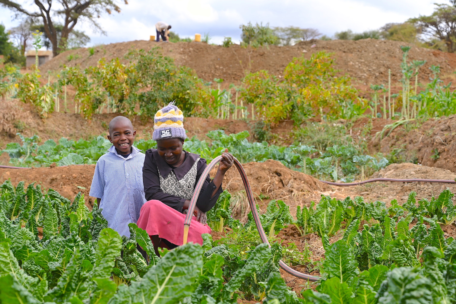 Through irrigation, the family is able to water their crops all year round, even during prolonged droughts.©World Vision Photo/Sarah Ooko. 