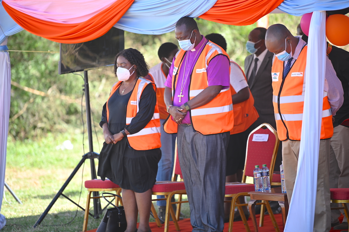 Dr Jackson Ole Sapit (centre) , the Archbishop of the Anglican Church of Kenya. ©World Vision Photo/Allan Wekesa.Dr Jackson Ole Sapit (centre) , the Archbishop of the Anglican Church of Kenya. ©World Vision Photo/Allan Wekesa.