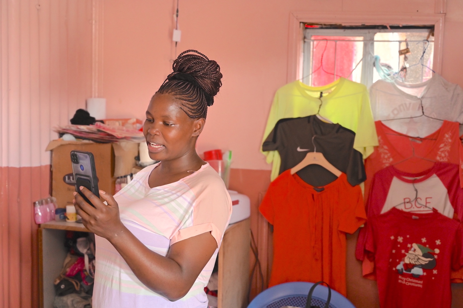 The use of digital technologies enables Jackline to market her business extensively and increase her profit margins. ©World Vision Photo/Sarah Ooko.