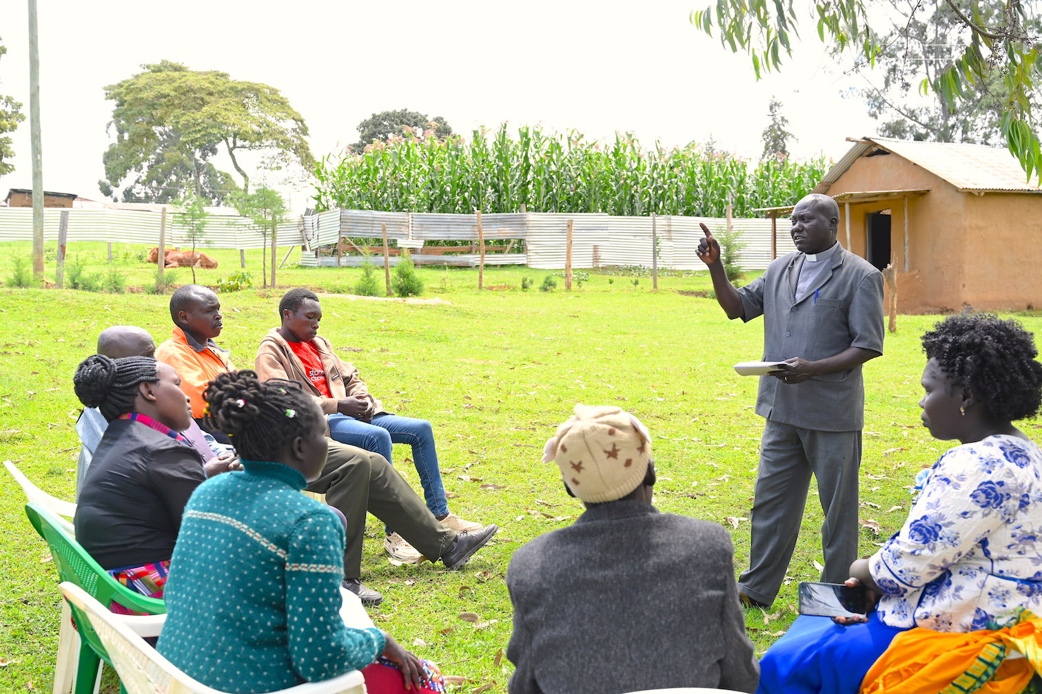 Reverend Francis with some members of his Evangelical Lutheran Church in West Pokot County, Kenya.©World Vision Photo/Sarah Ooko.