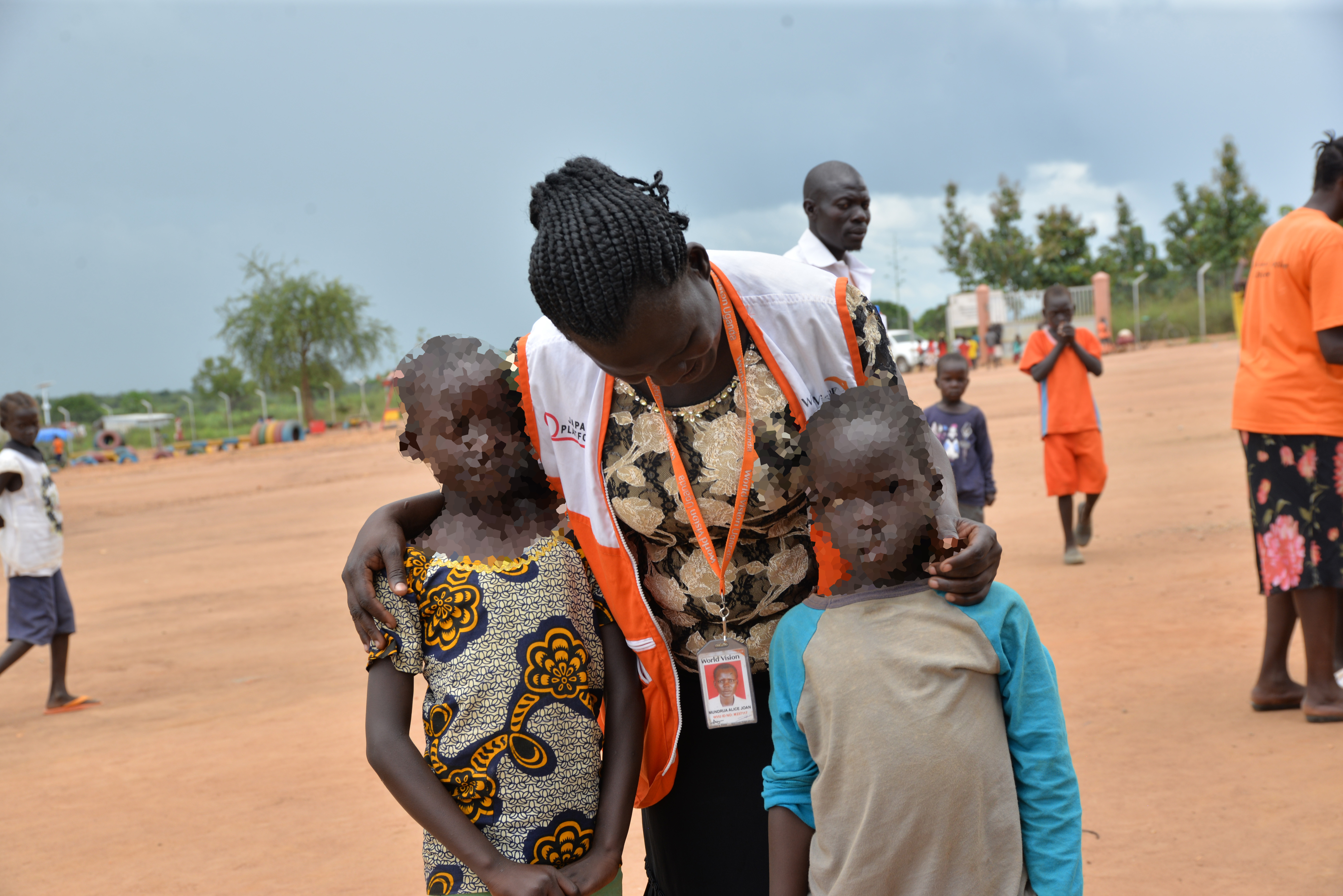 Joan with some of the children she takes care of