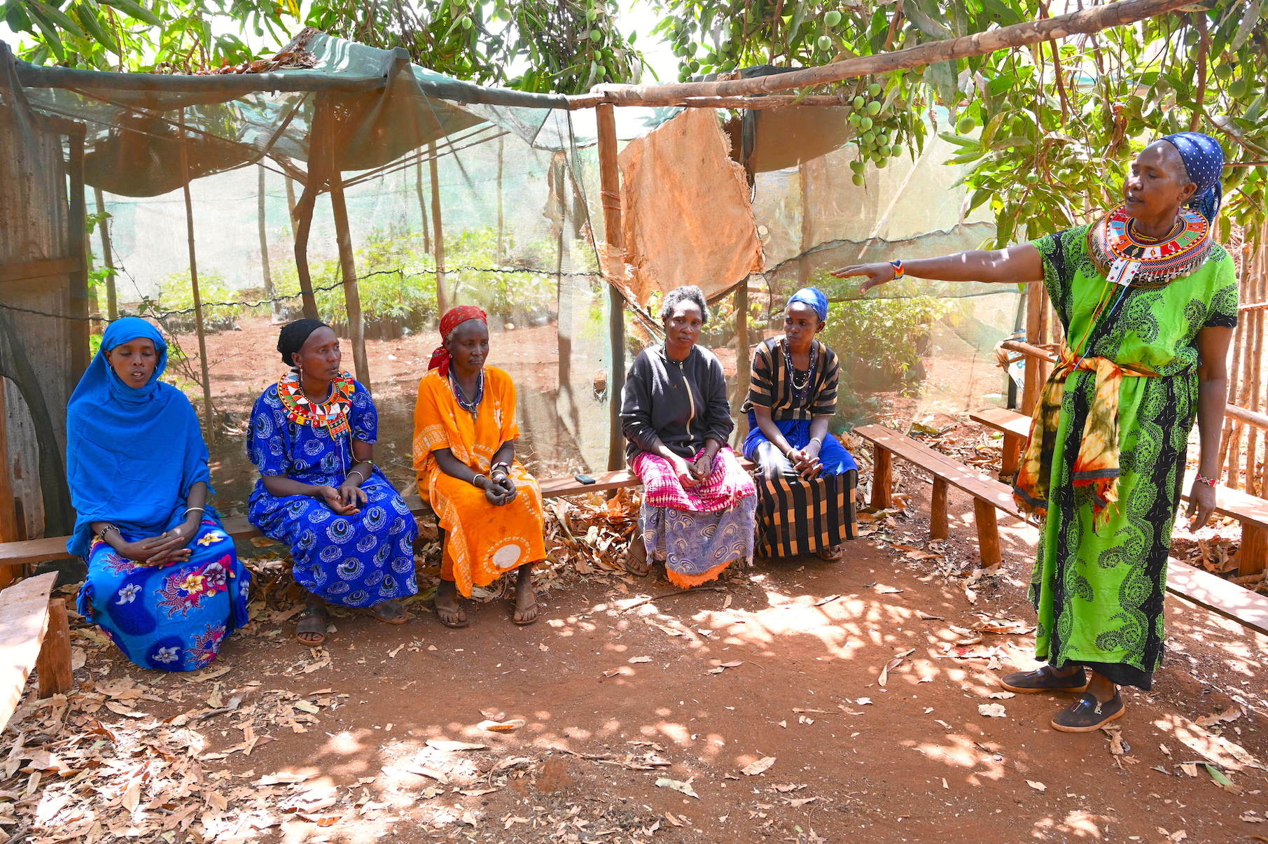 Joyce training women in her community on the importance of afforestation, agroforestry and environmental conservation.