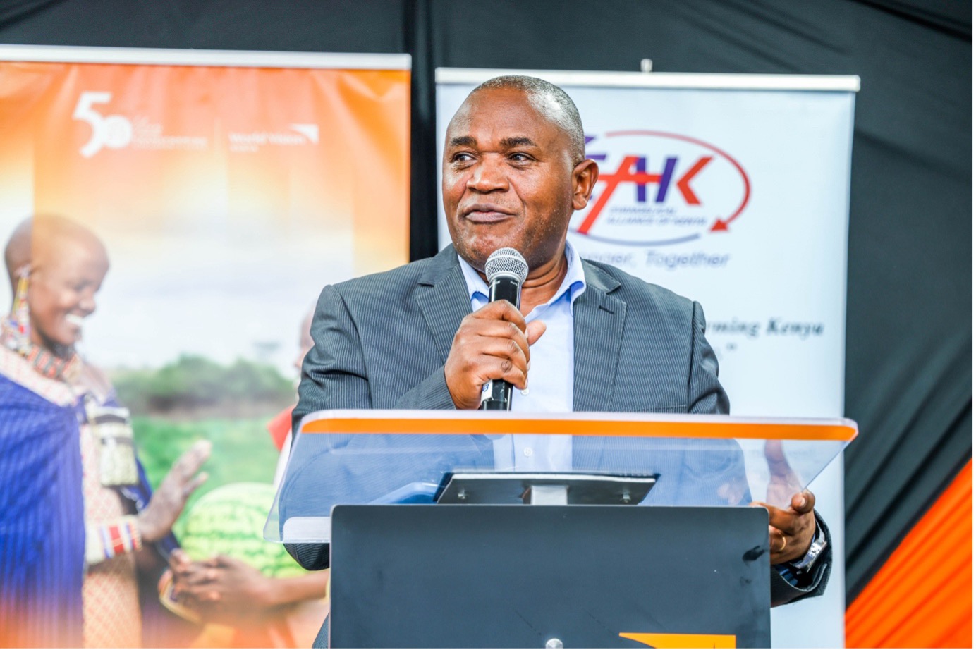 Dr. Daniel Muvengi, World Vision East Africa Region Faith and Development Director, speaks to attendees at the MoU signing ceremony in Nairobi, Kenya. © World Vision Photo | Samuel Kisambe