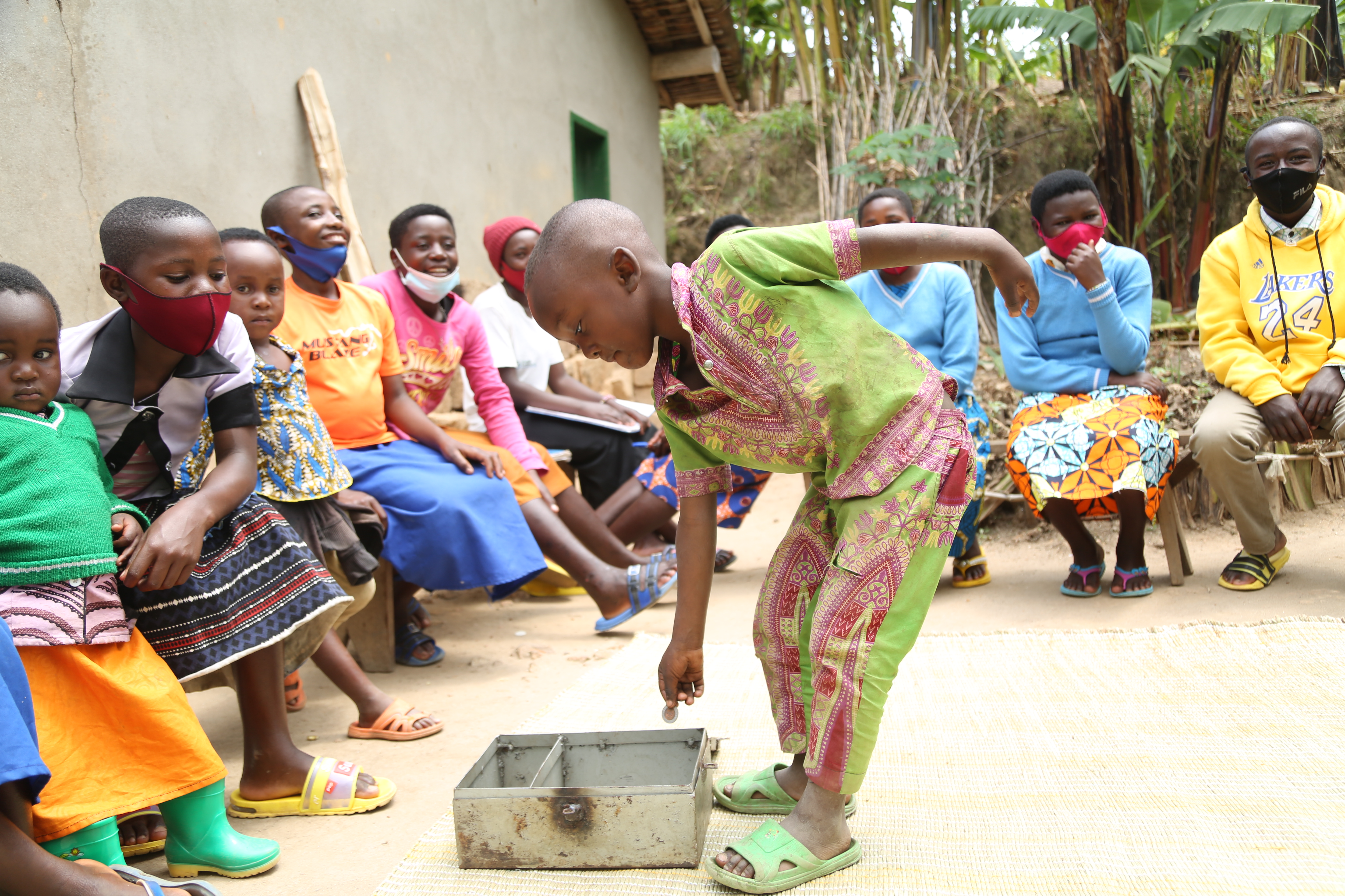 Some of the young children in the savings group