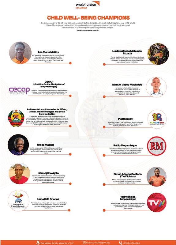 Full list of the Child Well-being Champions.