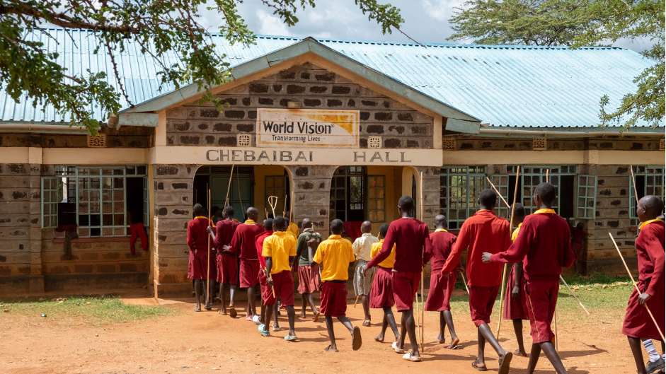 Male students head for a mentorship session at a Rescue Center in West Pokot County