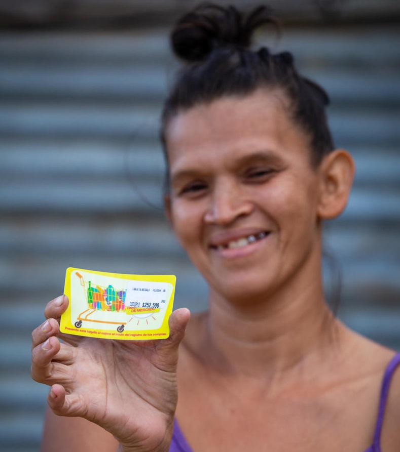 Maria in Colombia's food voucher is a lifeline.