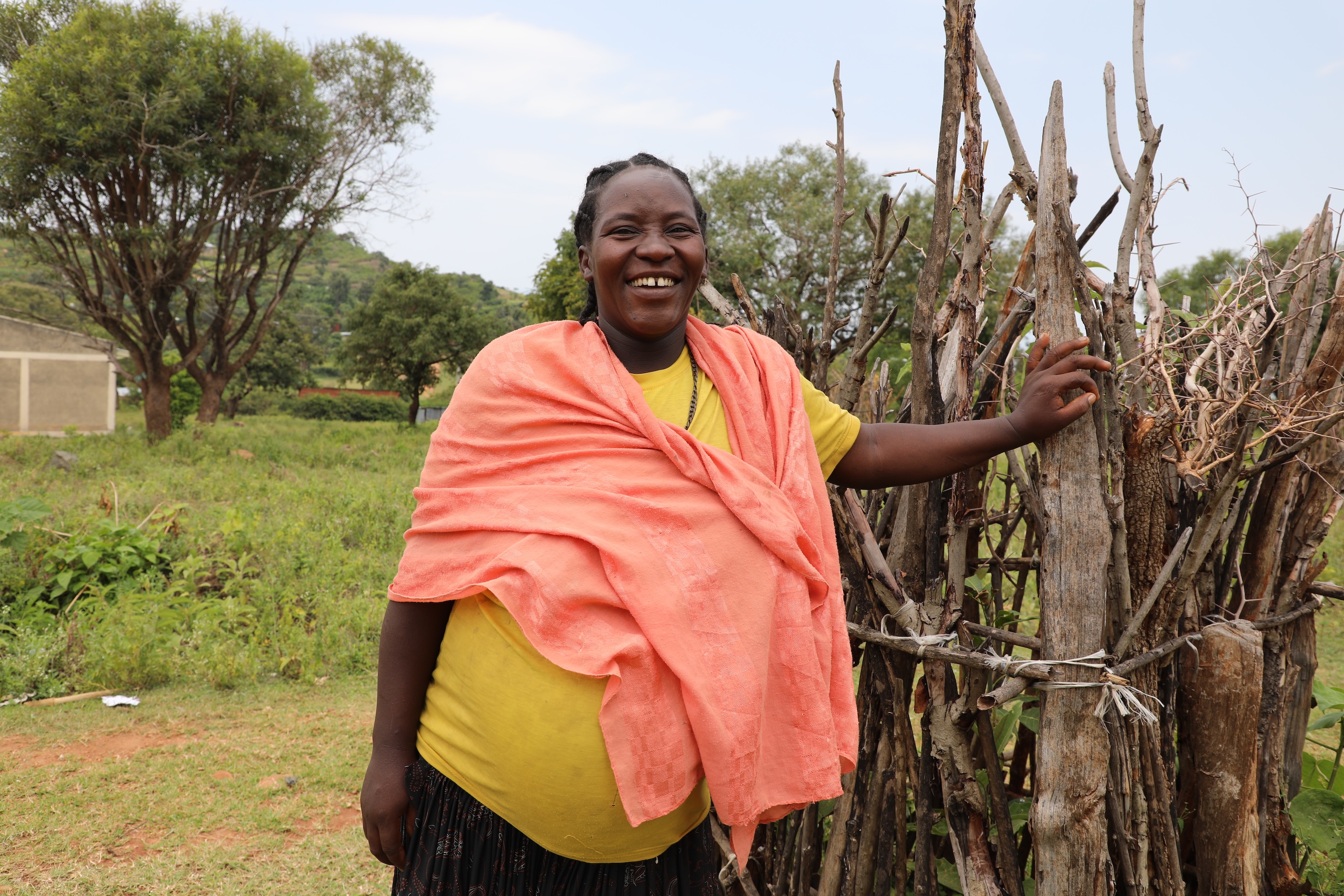 Gabzena smiling now that she is fully awared about the safe delivery