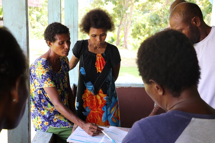 Group activity during Teacher training in Middle Ramu District