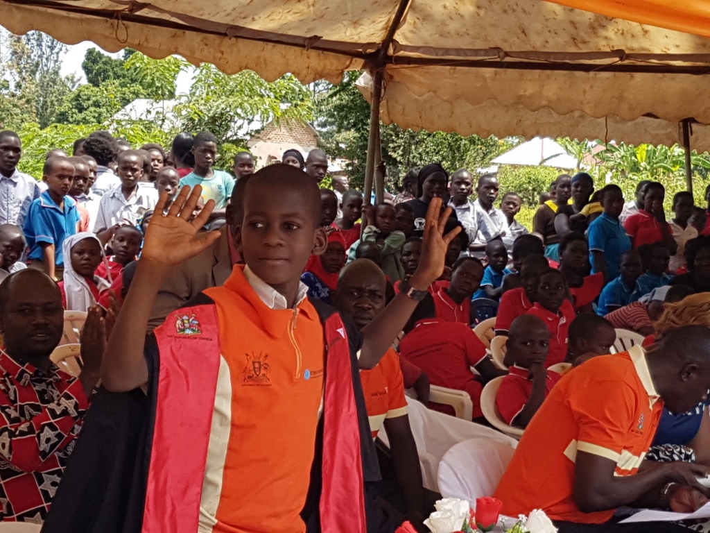 Ham Jingo officiating the Day of African Child 16th June 2019 as a child chief guest in Busia