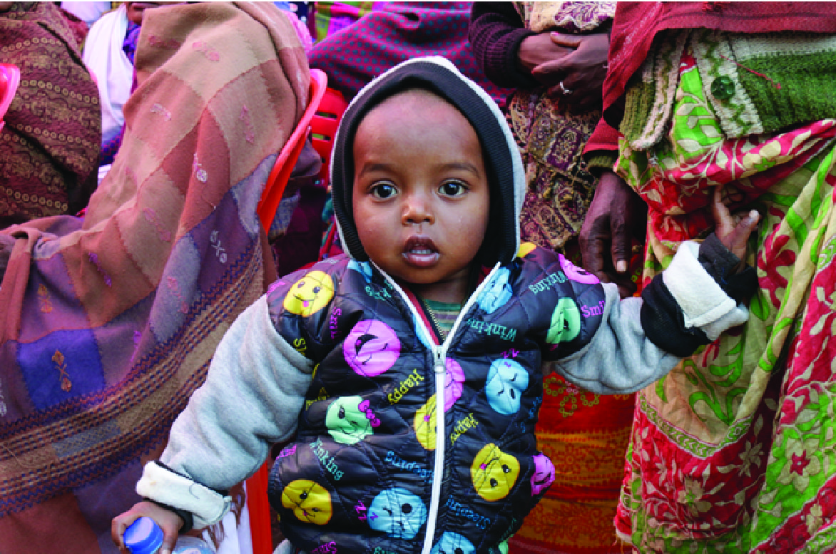little Rakesh arrives at the Child Friendly Ward Declaration event