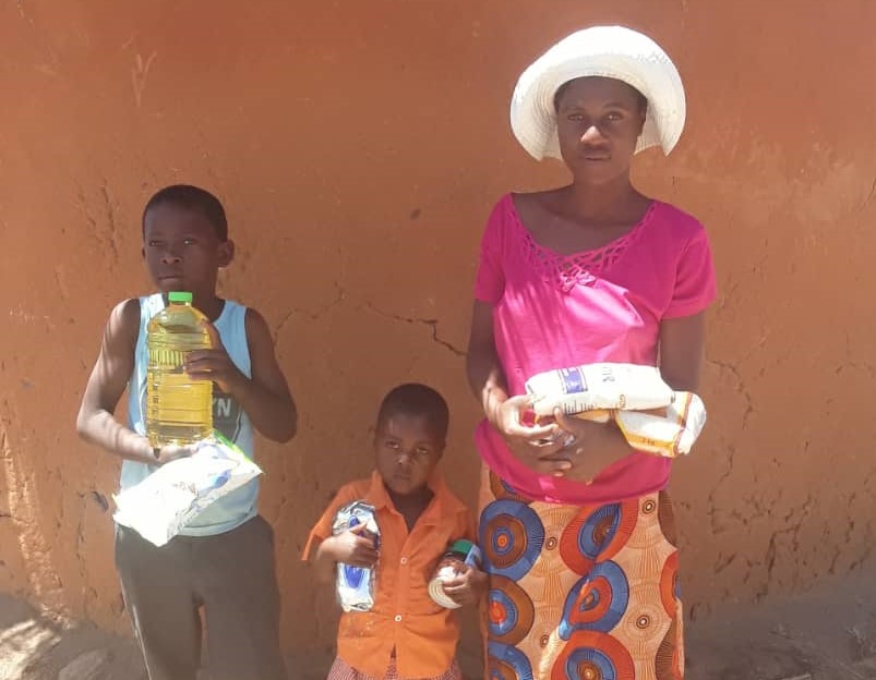 Rosemary Mhlanga and her two young children 