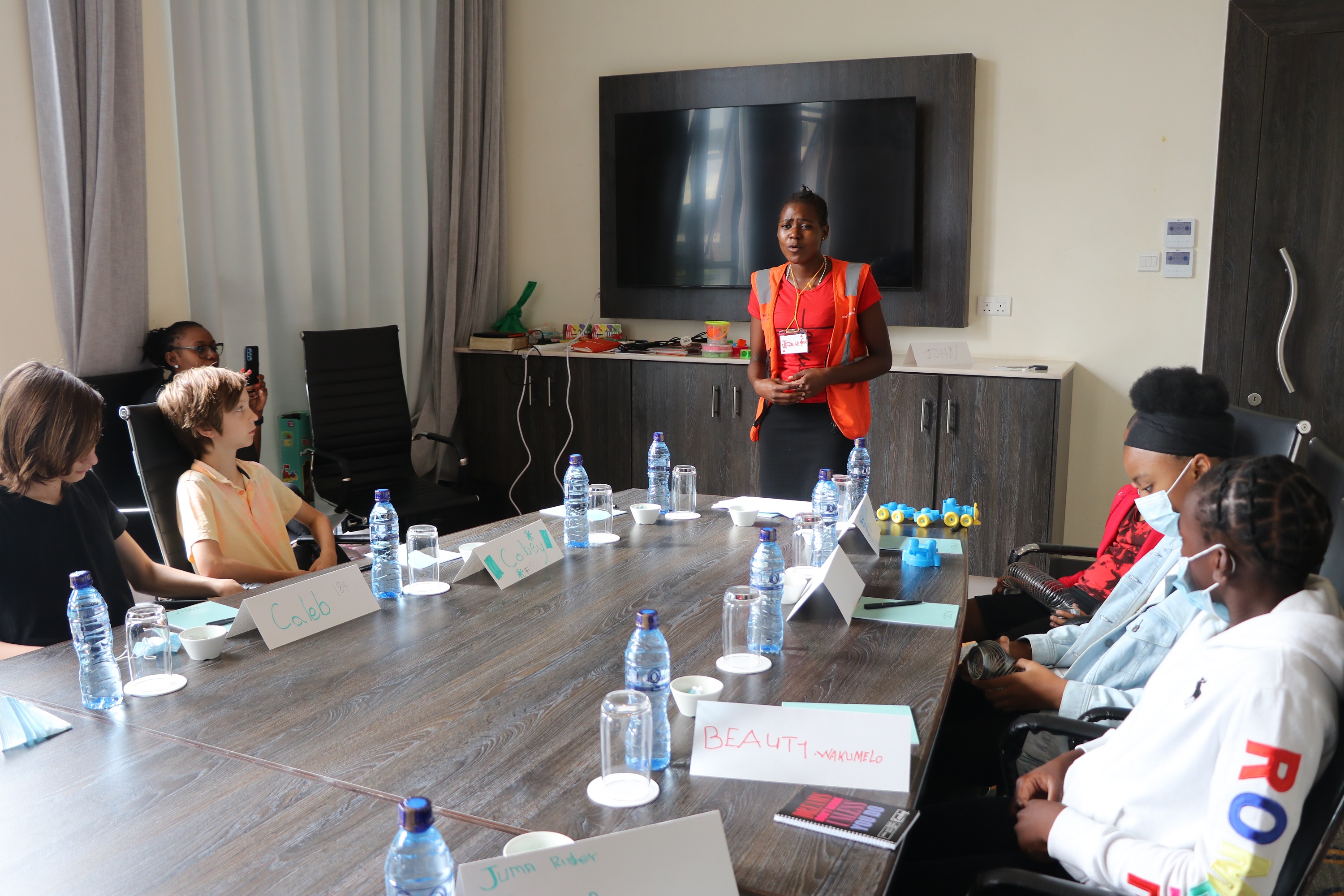 Fostina speaking during the children forum