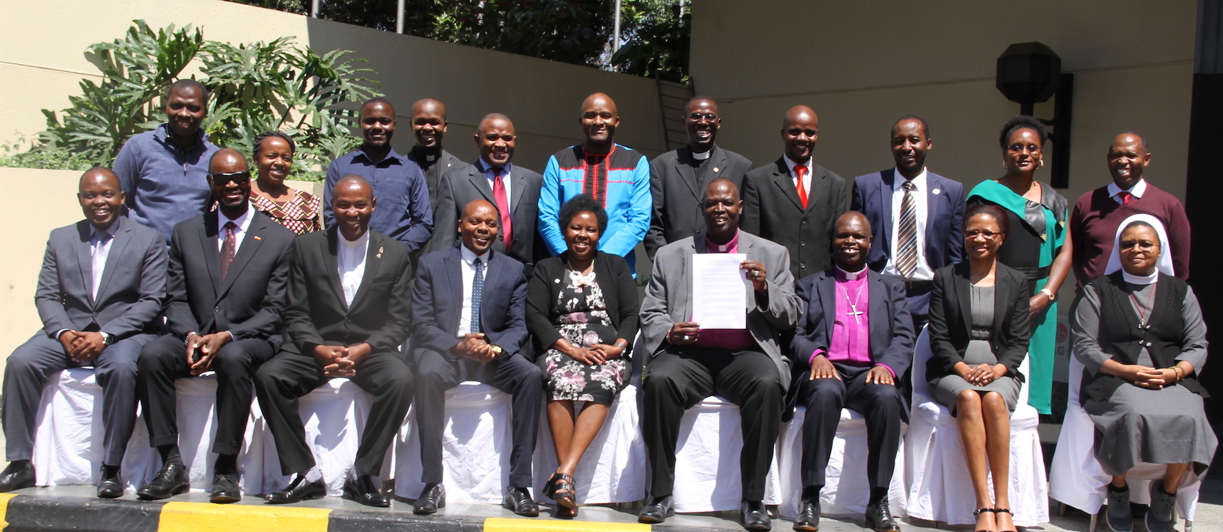 Religious leaders from various Christian denominations and organisations that have committed to fight child abuse in Kenya. ©World Vision Photo/Nelson Olilo 