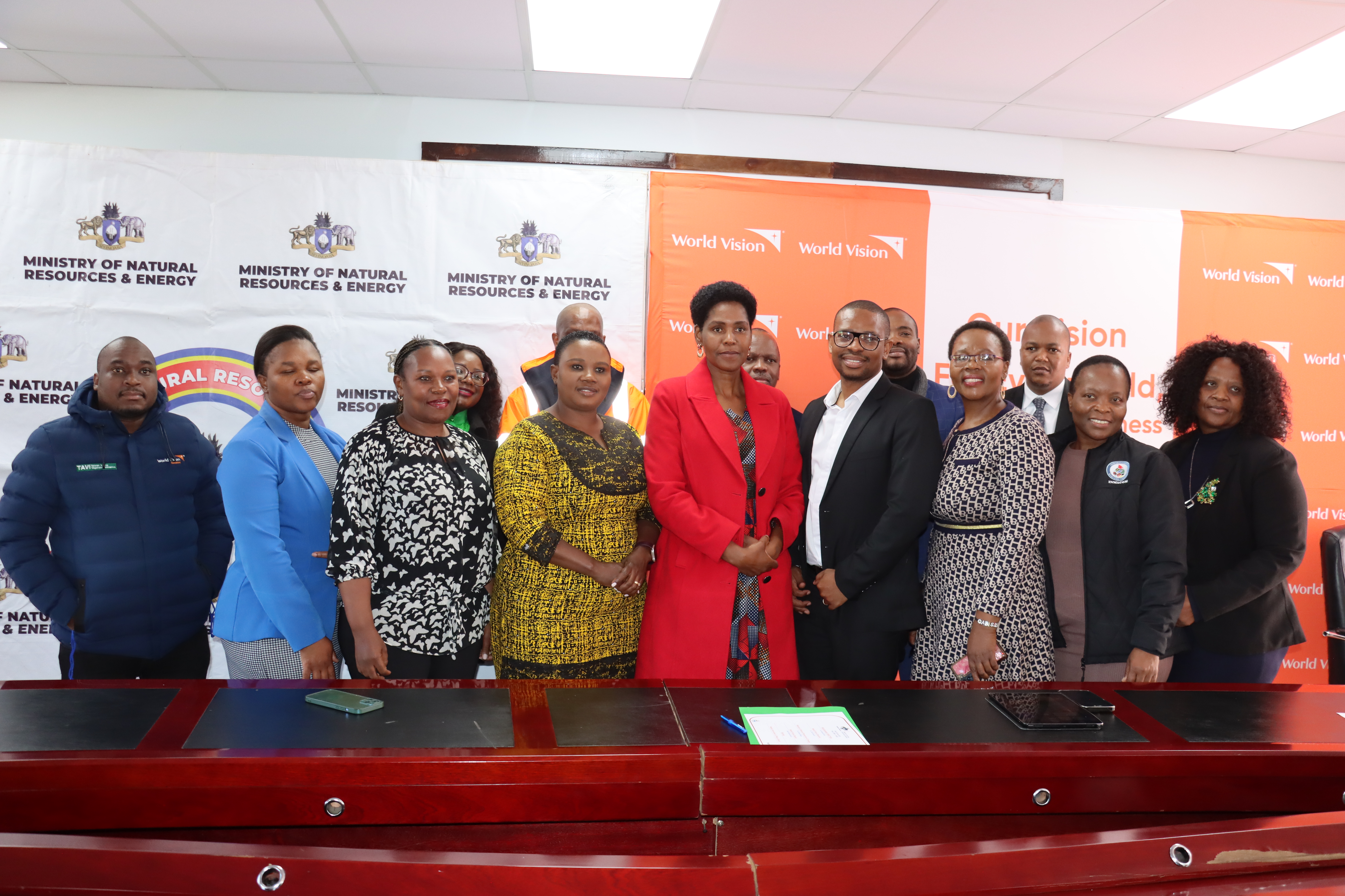 World Vision Eswatini staff and Ministry of Natural Resources & Energy officials after the signing of an MOU for universal service coverage for water.