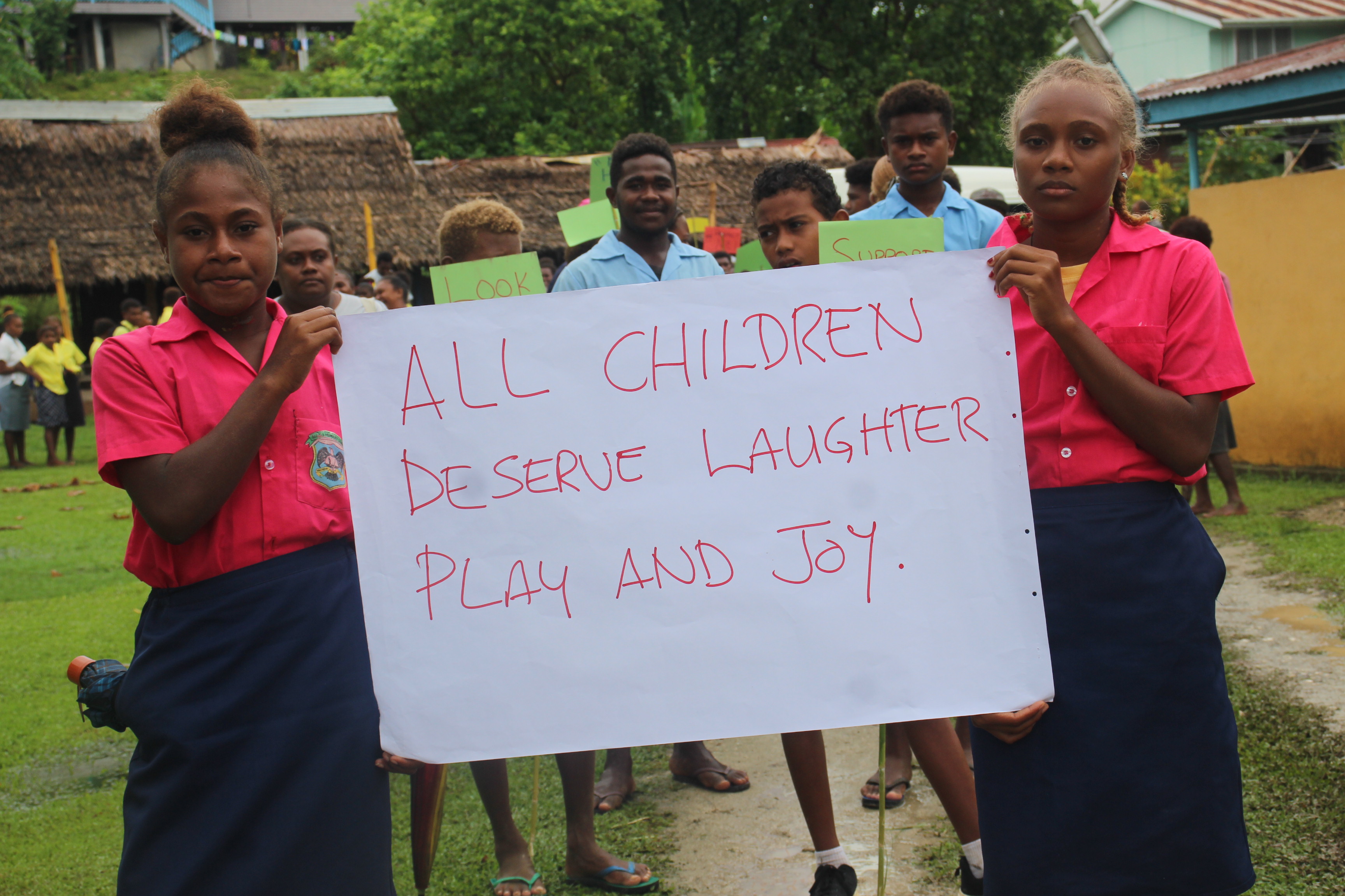 Children of Malaita during a parade in Auki on December 3rd, 2022