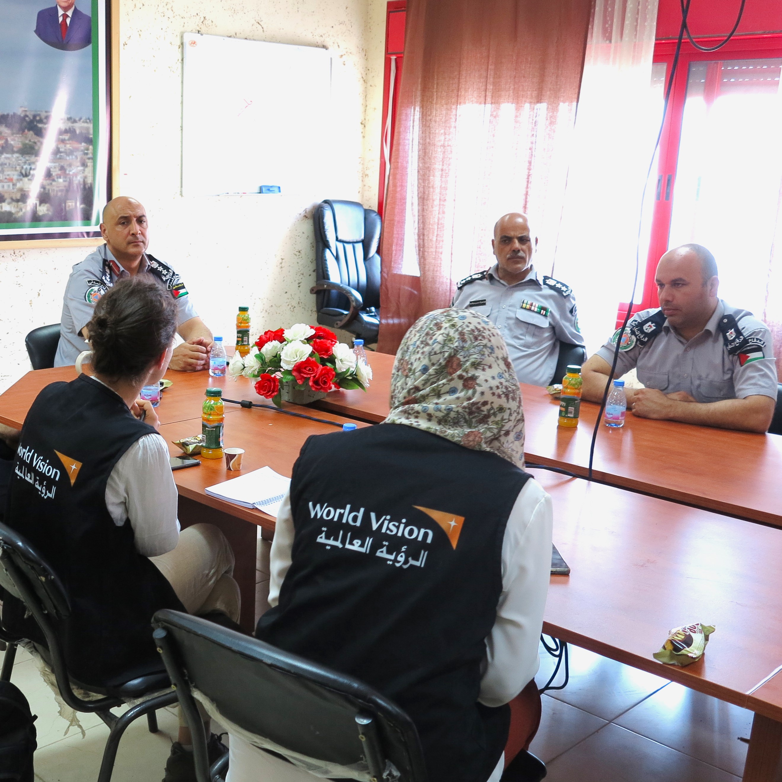 World Vision staff meeting with Civil Defence in nroth West Bank