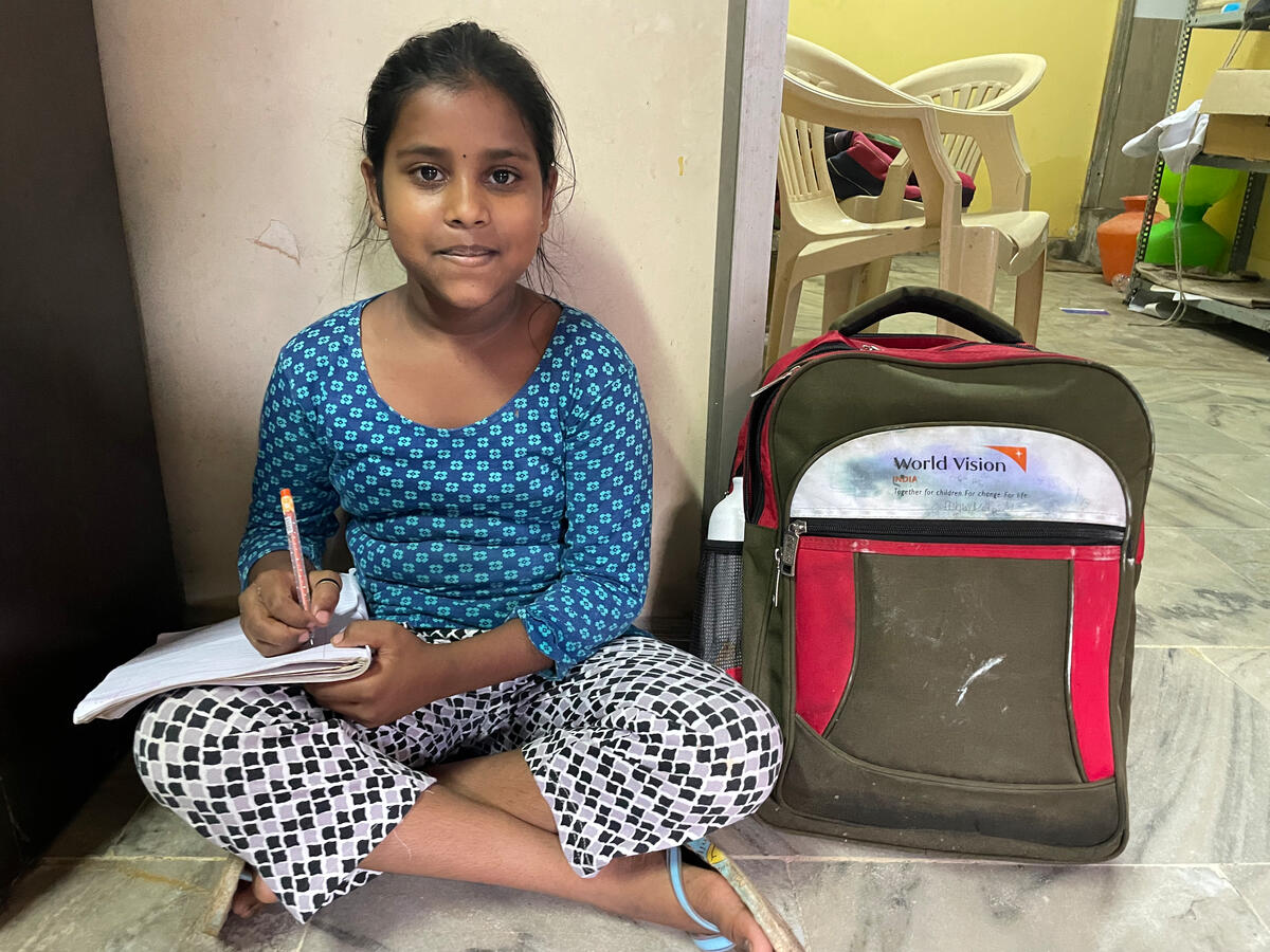 Ashmitha is grateful for the support from her child sponsor which helped her stay in school after loosing her father to COVID-19.