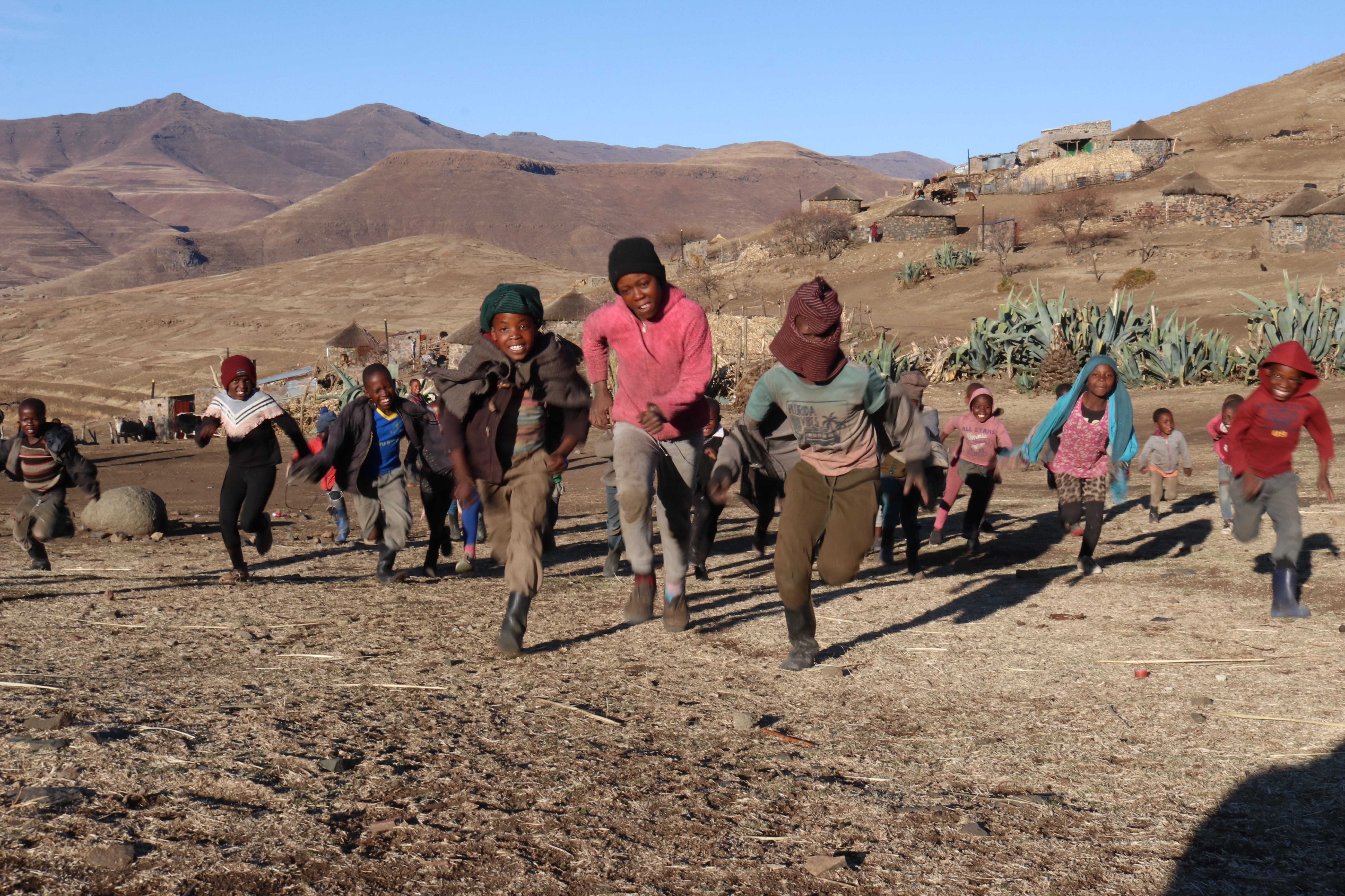 When communities are disaster resilient children are protected from any form of harm - these are children from Maphiring community in the district of Mokhotlong who benefited from the second phase of the same project.