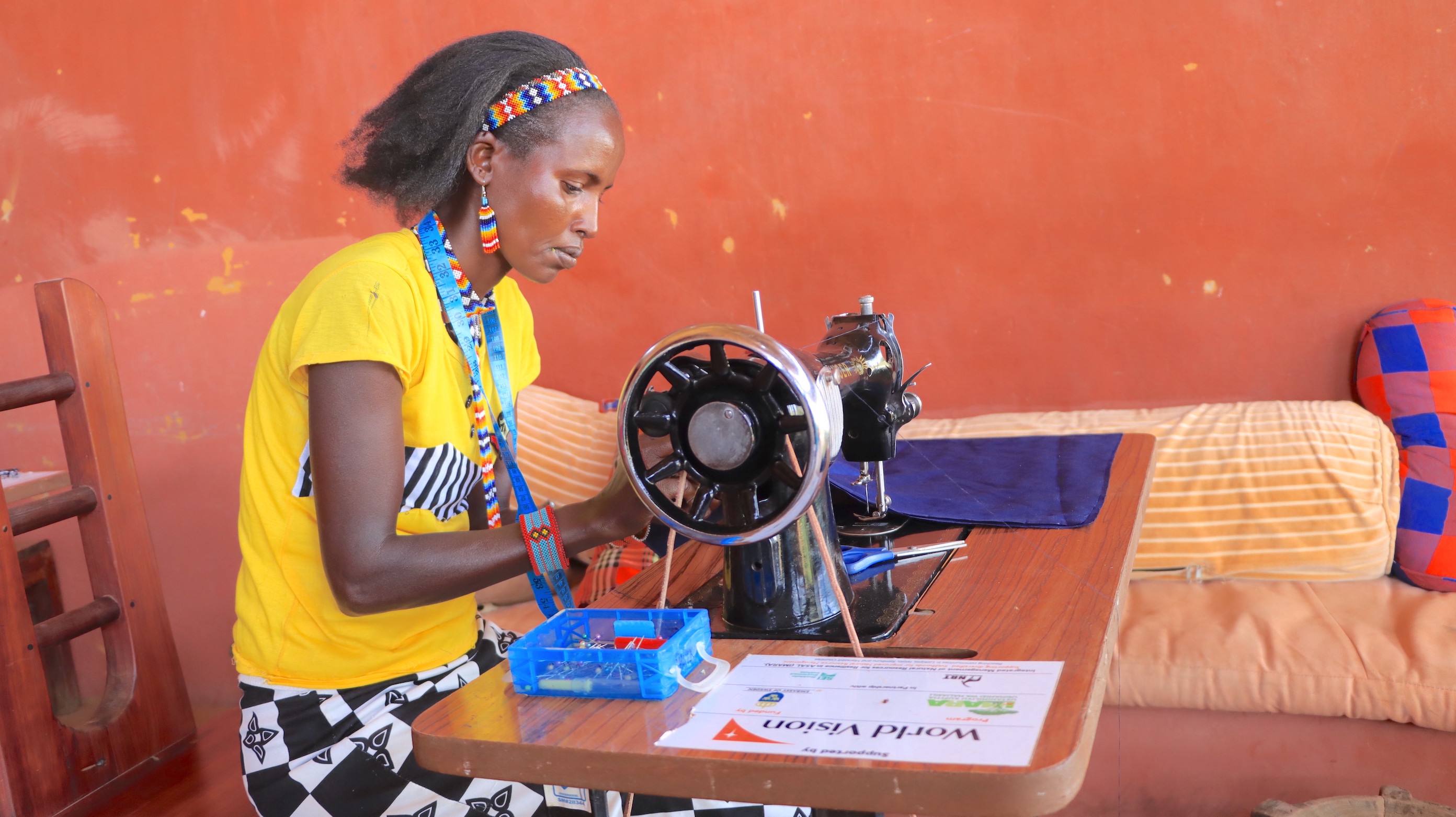 Women trained on tailoring by World Vision now have a sustainable source of income all year round. This allows them to take good care of their children and families, even in times of drought.