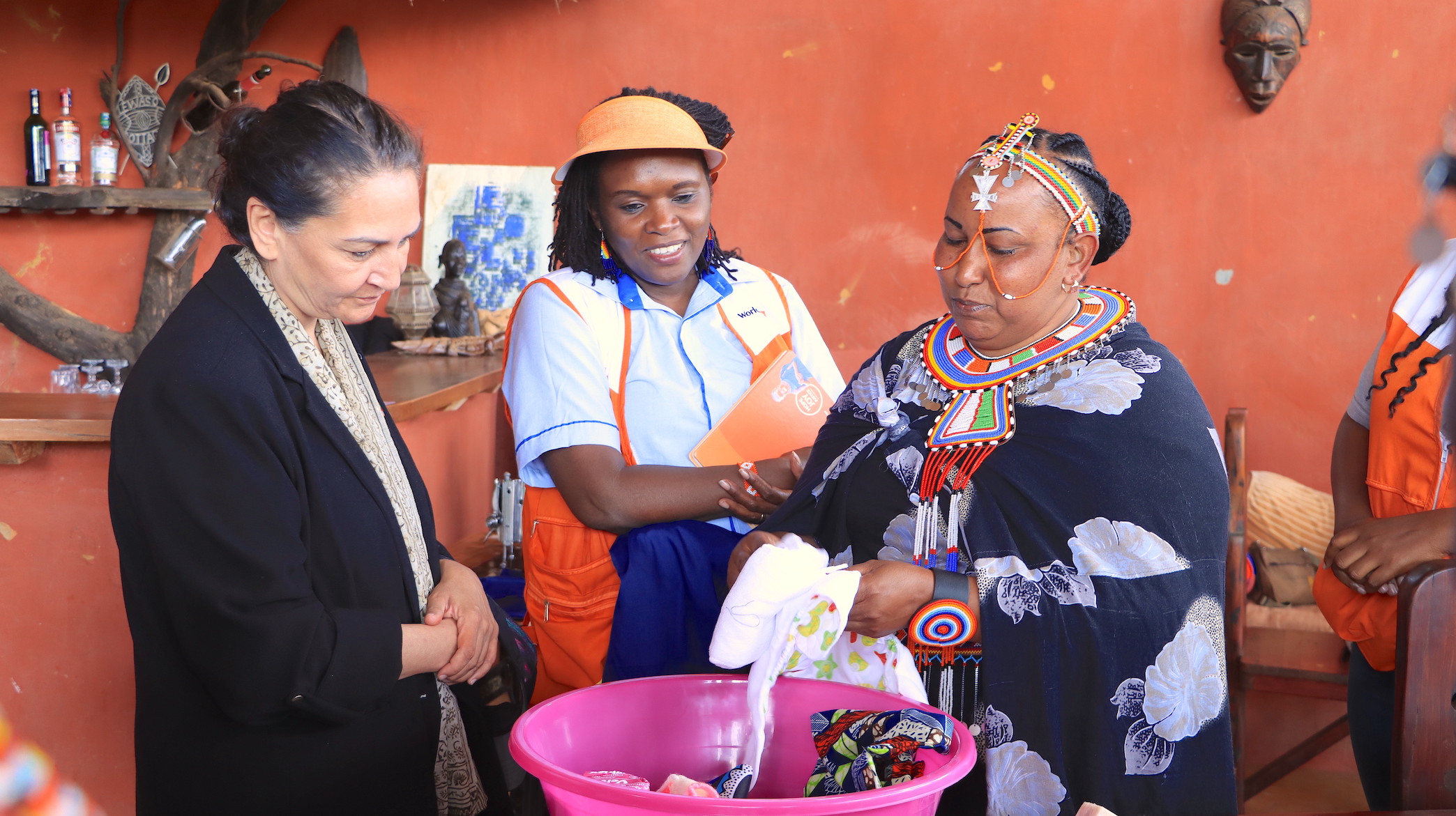 Jackie Rioba (centre), the Director of Resource Acquisition and Management in World Vision Kenya. ©World Vision Photo/David Nderitu.