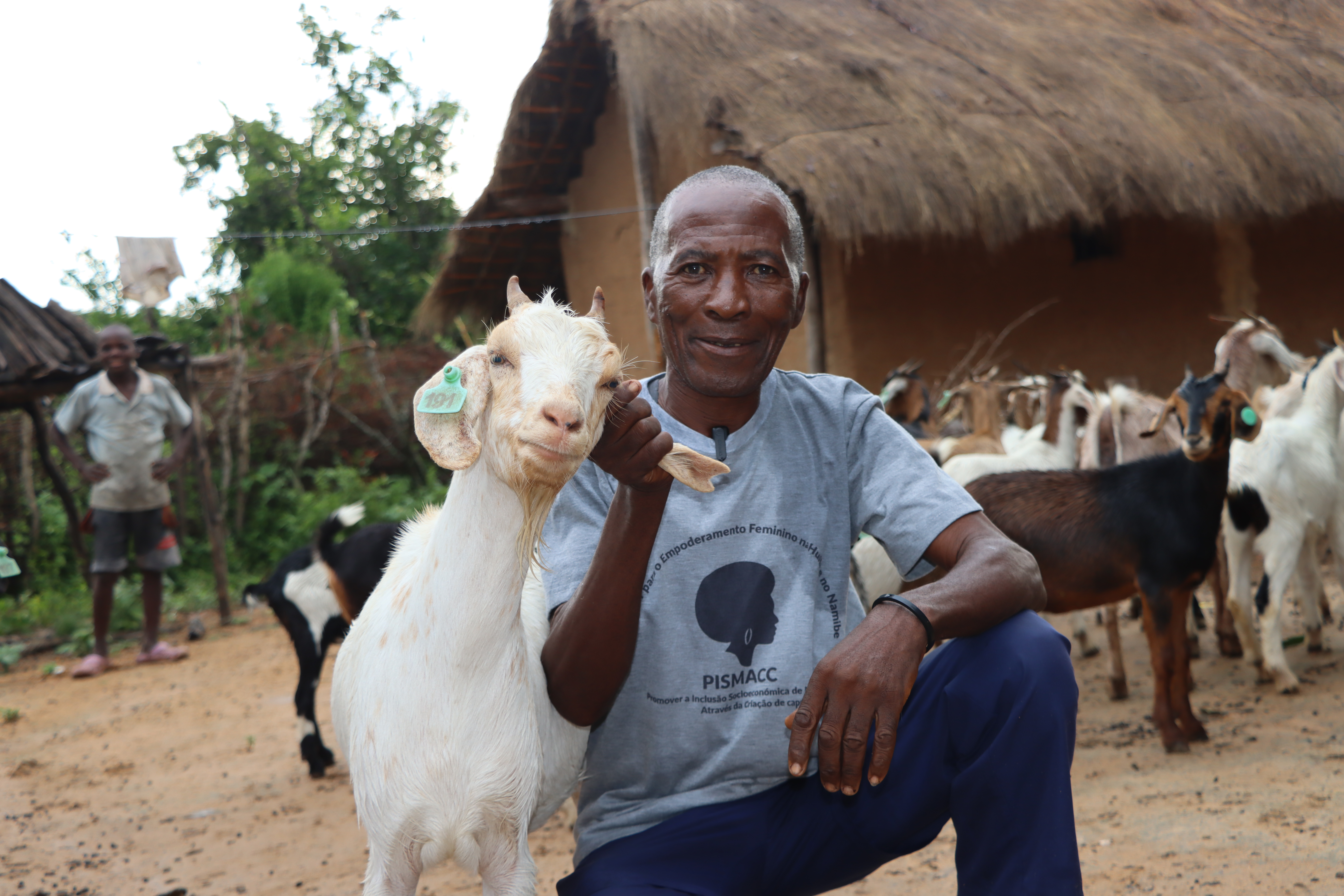  Alberto showing the animals received by the project